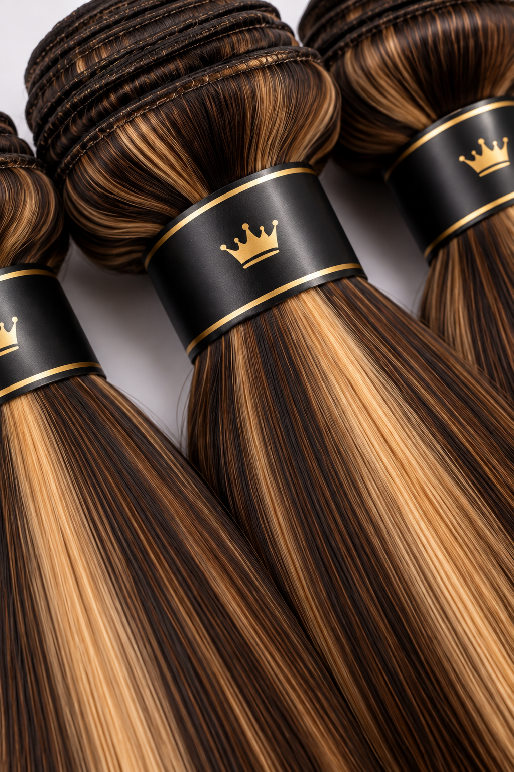GLDN Caramel Highlight Straight Premium Virgin Hair Bundles