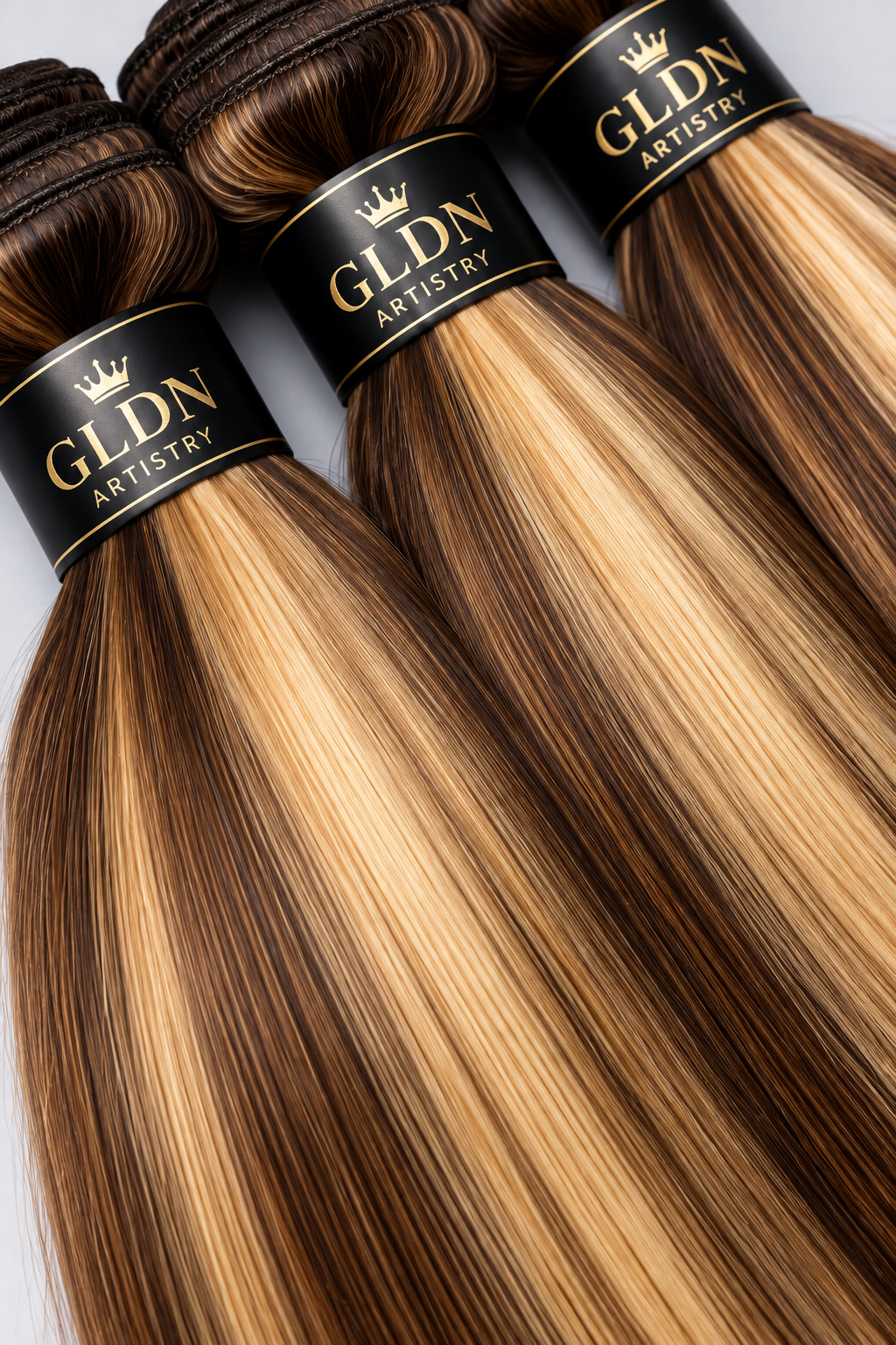 GLDN Honey Highlight Straight Premium Virgin Hair Bundles
