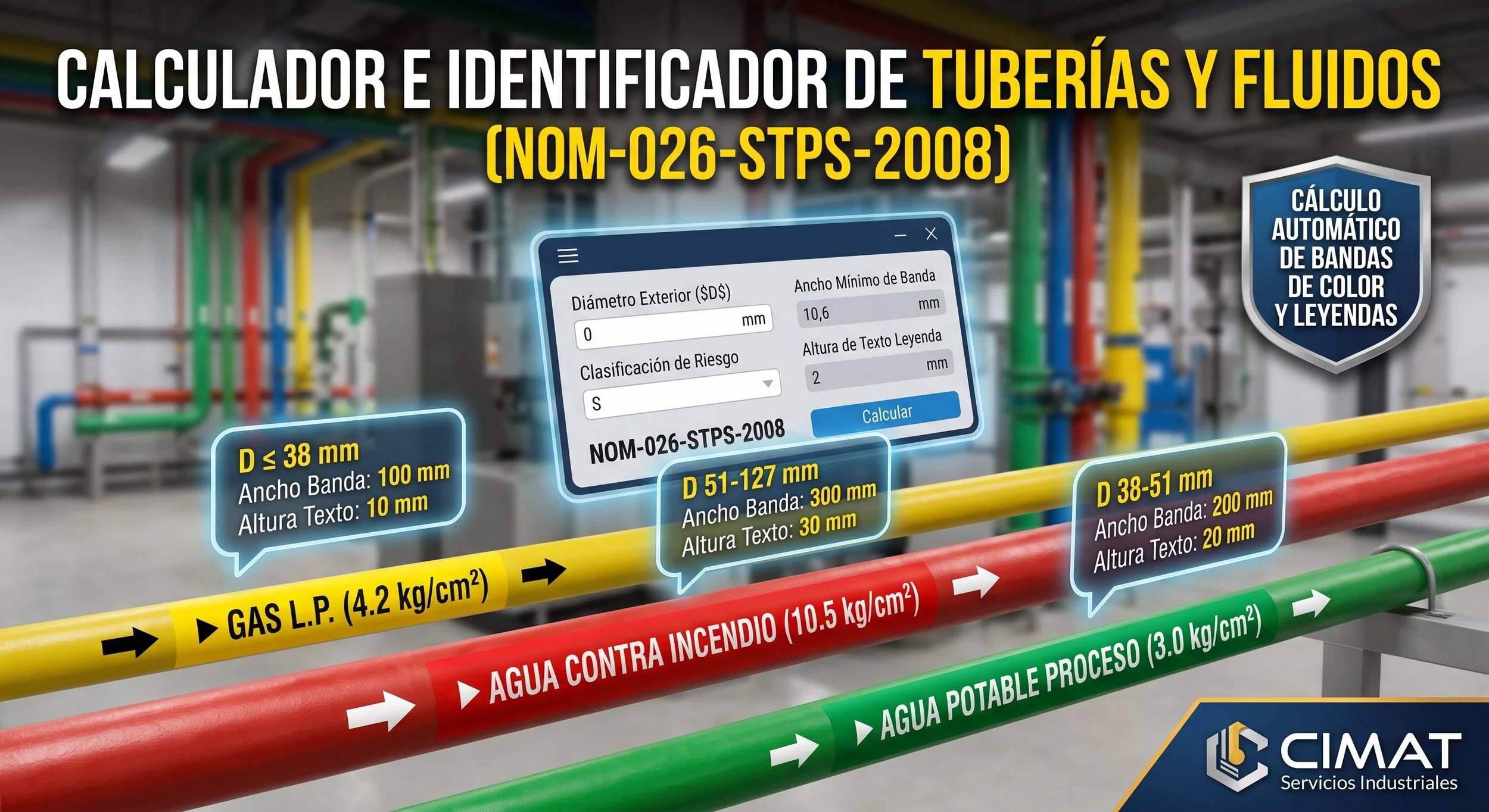 Calculador e Identificador de Tuberías y Fluidos (NOM-026-STPS-2008) APP DE APOYO A  CAPACITACIÓN