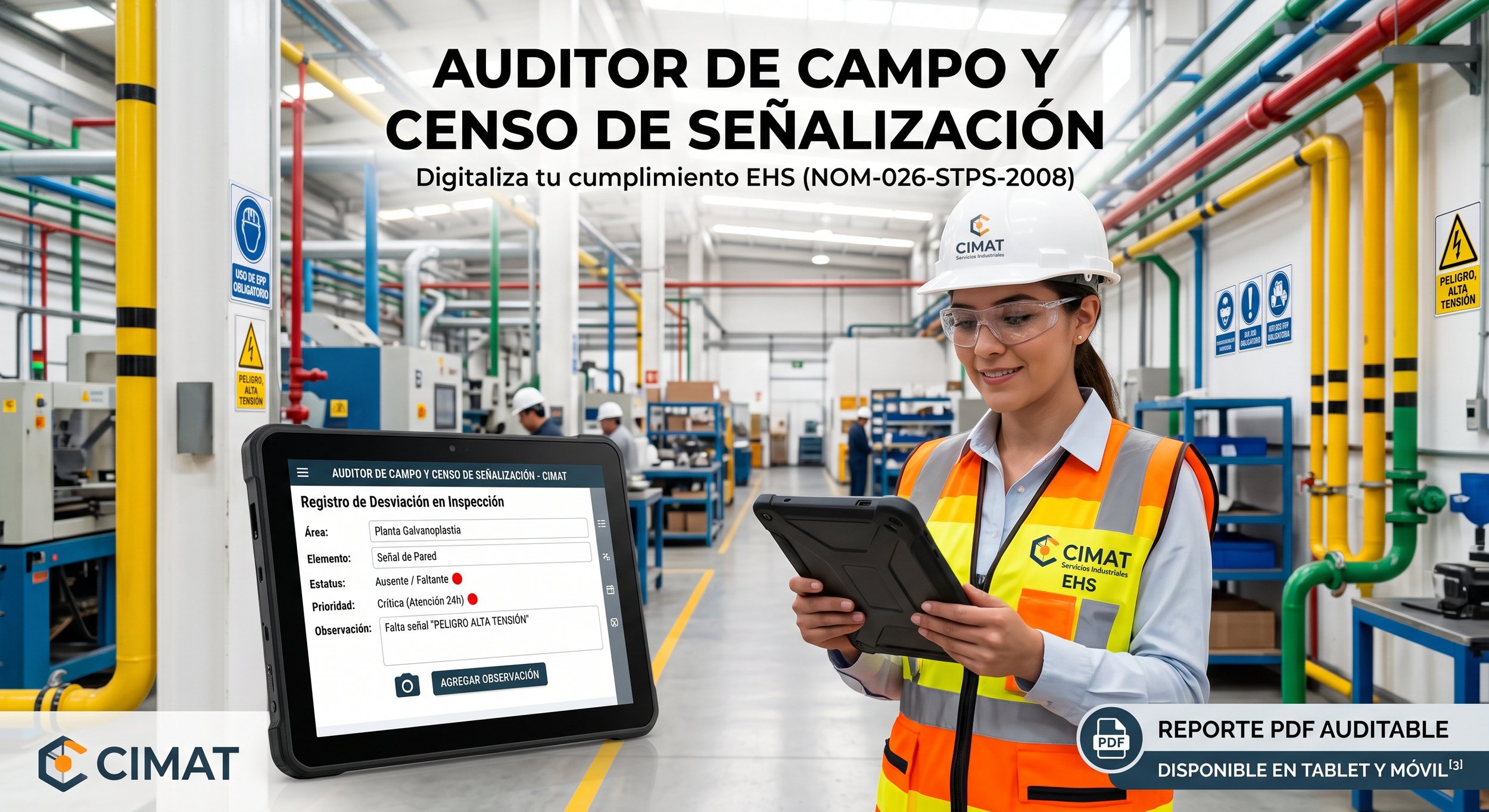 Auditor de Campo y Censo de Señalización (NOM-026-STPS-2008)