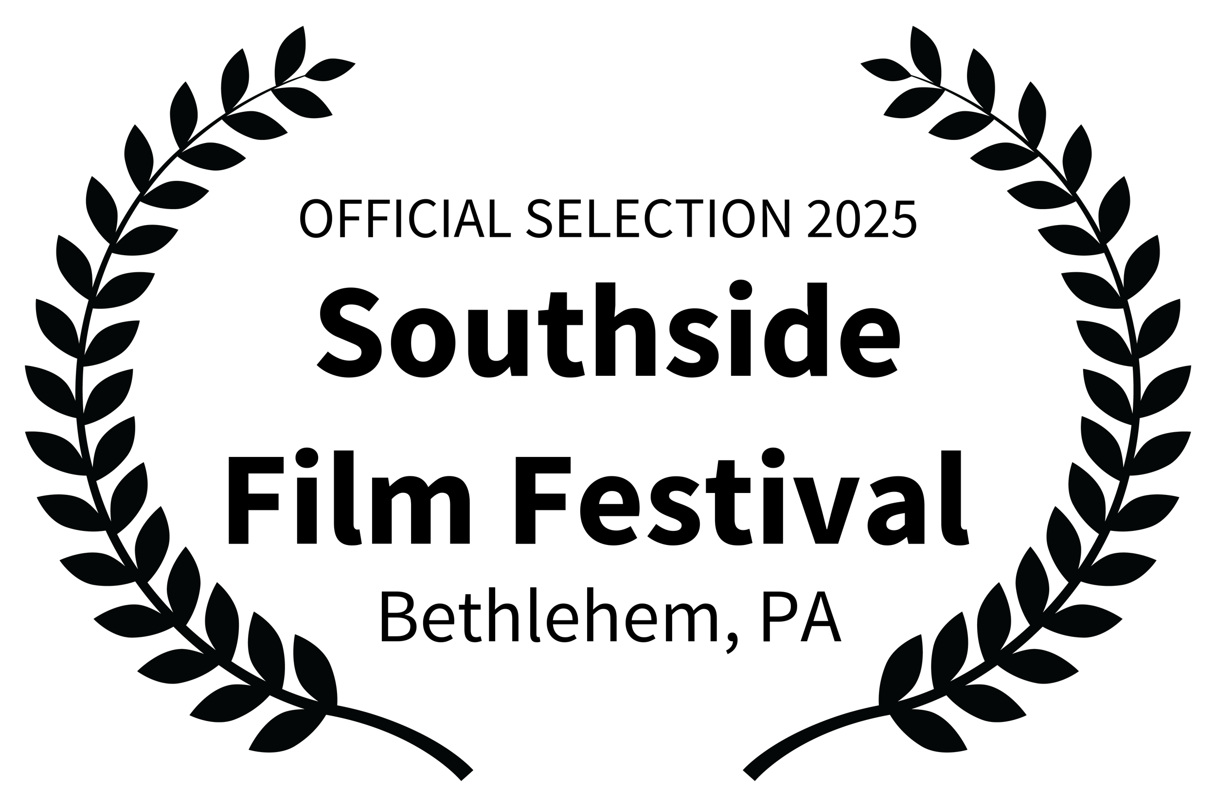 Black frame with laurel branches surrounding a rectangular space for text
