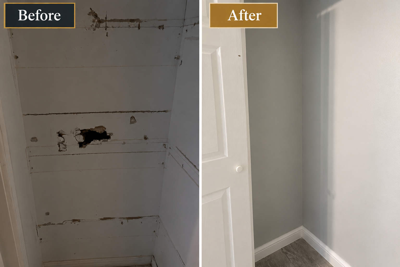 Before and After Drywall Repair