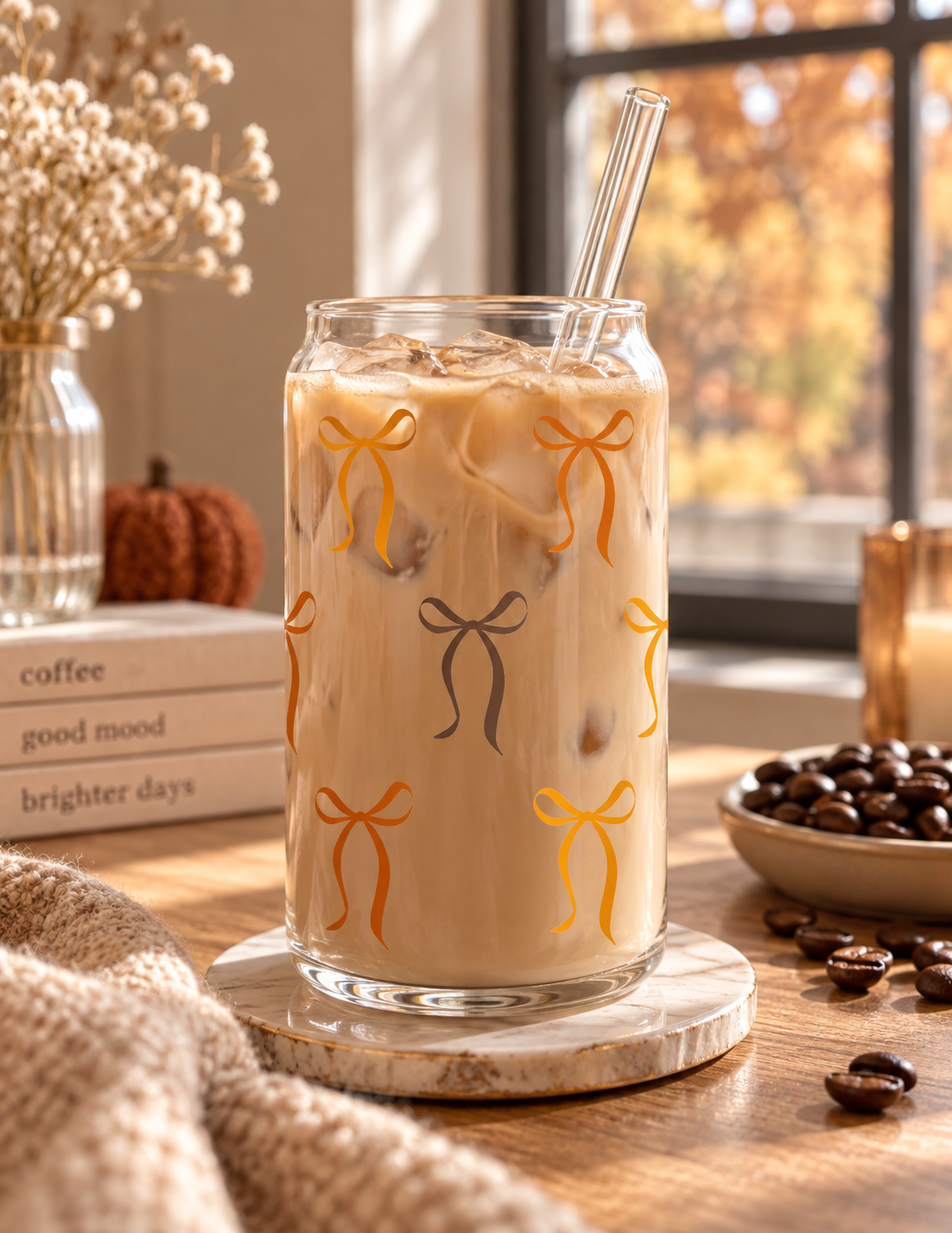 Autumn Bow Glass Tumbler