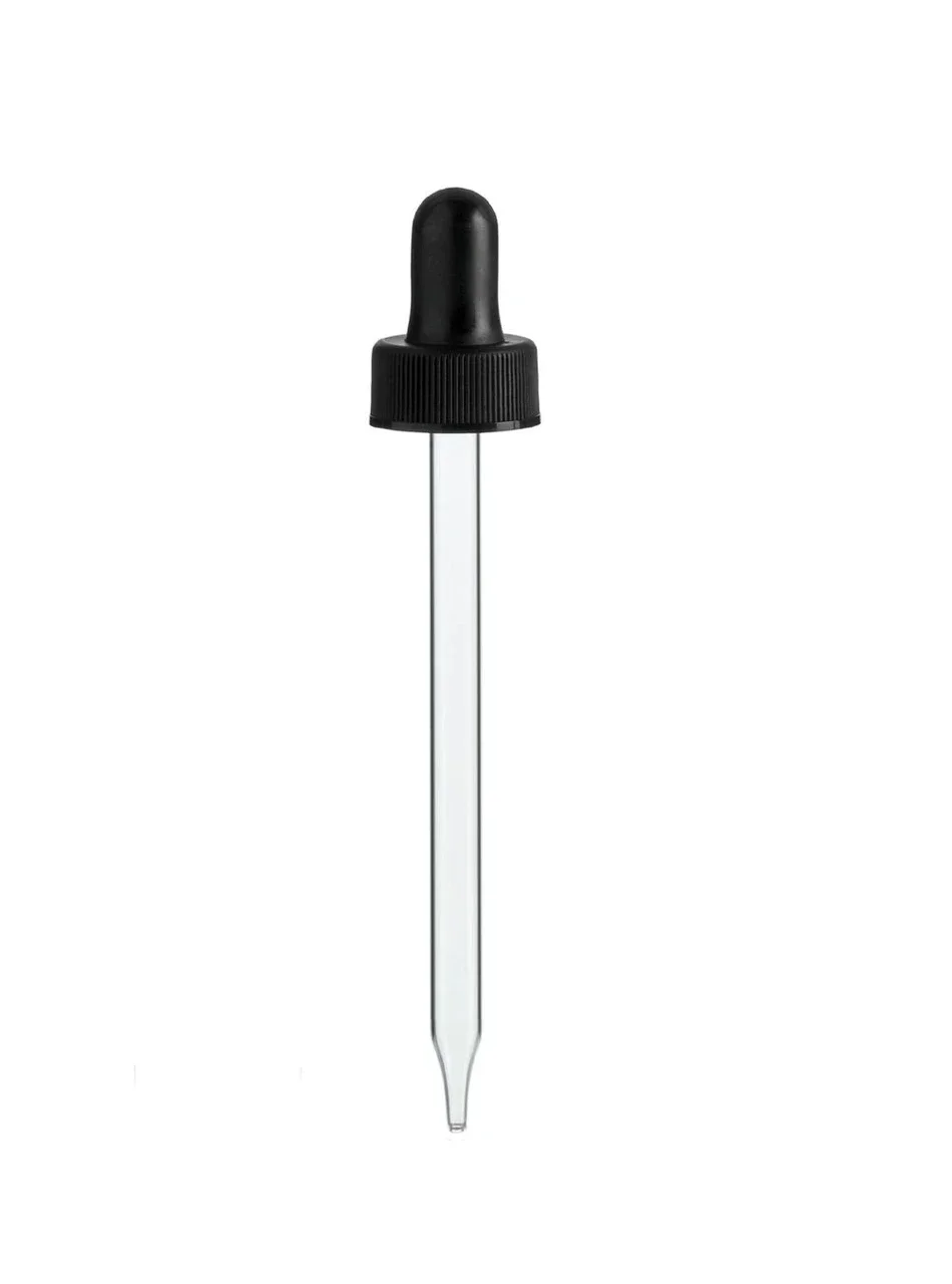 4 oz 22-400 Black Glass Regular Dropper 108mm Pipette- Pack of 64