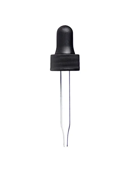 1/2 oz 18-400 Black Glass Regular Dropper 66mm Pipette- Pack of 180