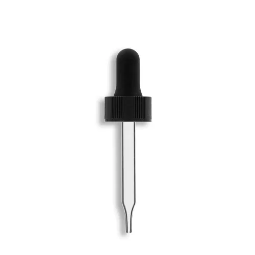 1 oz 20-400 Black Glass Regular Dropper 76mm Pipette- Pack of 120