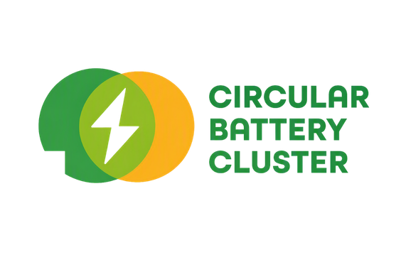 Logo with green and yellow overlapping circular shapes, lightning bolt icon, and the text 'Circular Battery & Clusters' in green.