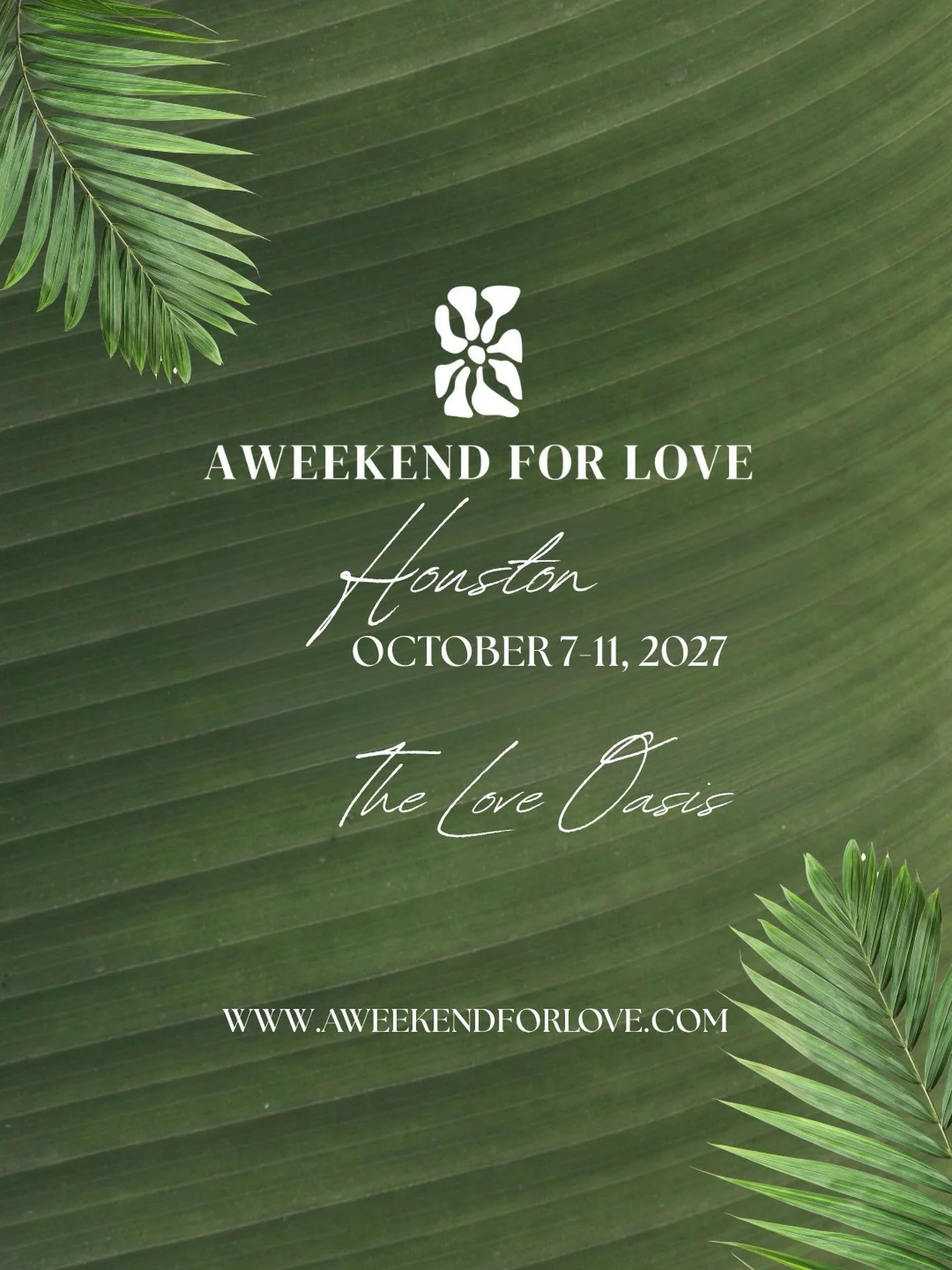 2027 registration is officially open!

We are thrilled to bring the next @aweekendforlove retreat to Houston, hosted at a brand new luxury property in the Marriott Autograph Collection. From October 7 to 11, 2027, we are inviting couples into an inte