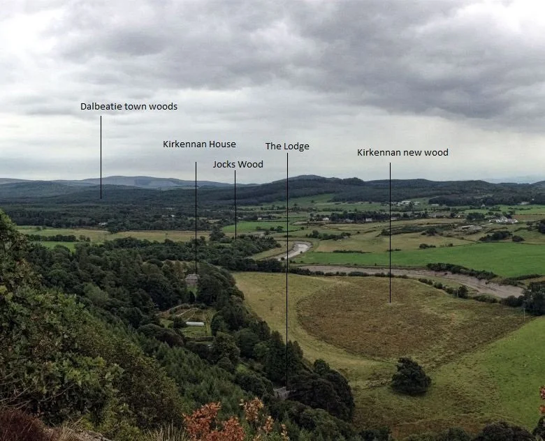 The view from Raven's Craig looking towards Kirkennan