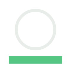 A simple illustration of a circle above a horizontal line, with a dotted curved line connecting them