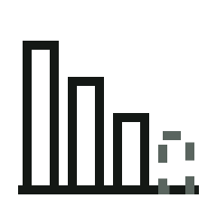 Bar chart icon with descending bars and a pie chart