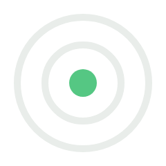 Target shooting target with concentric rings and a green bullseye