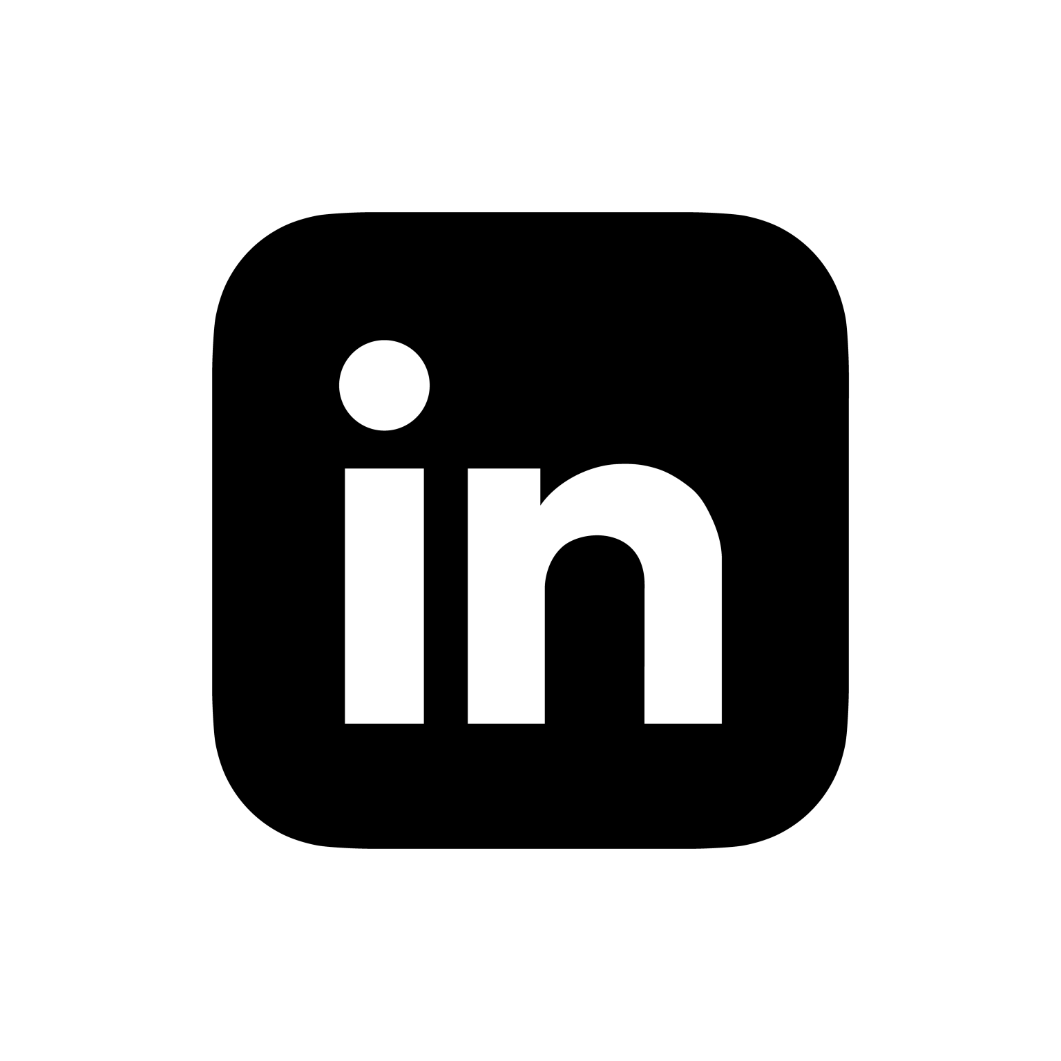 A black background with the white text 'in' displayed in lowercase letters.