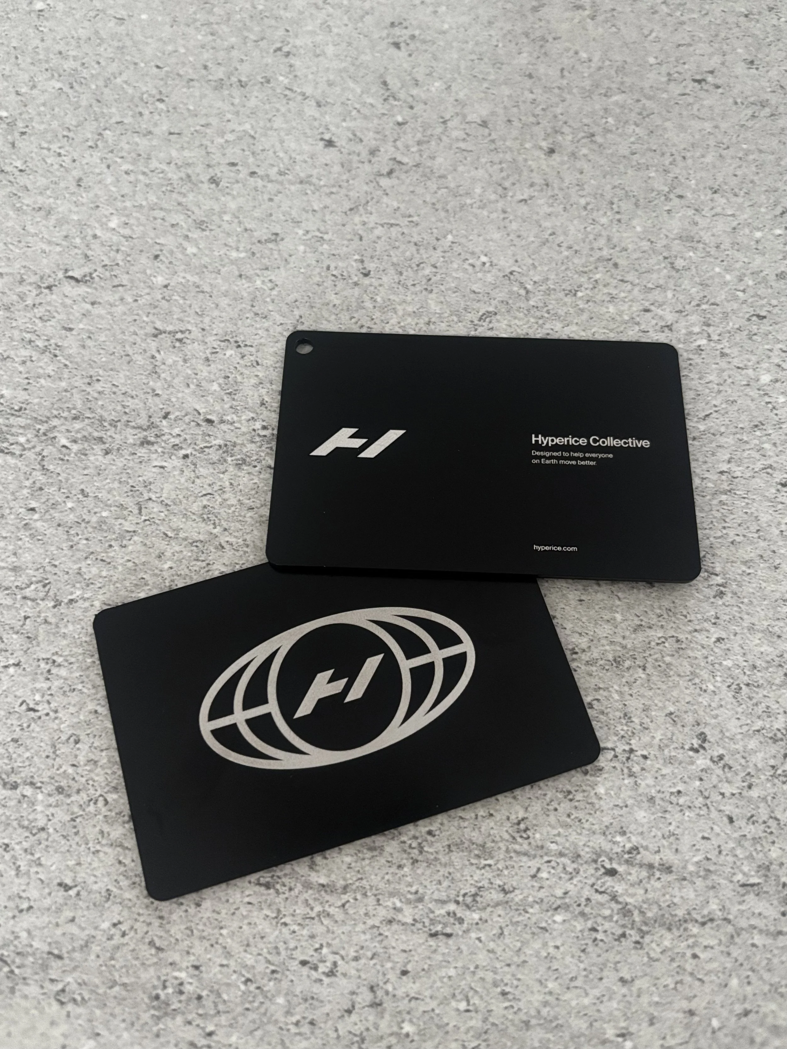 Hyperice Engraved steel cards