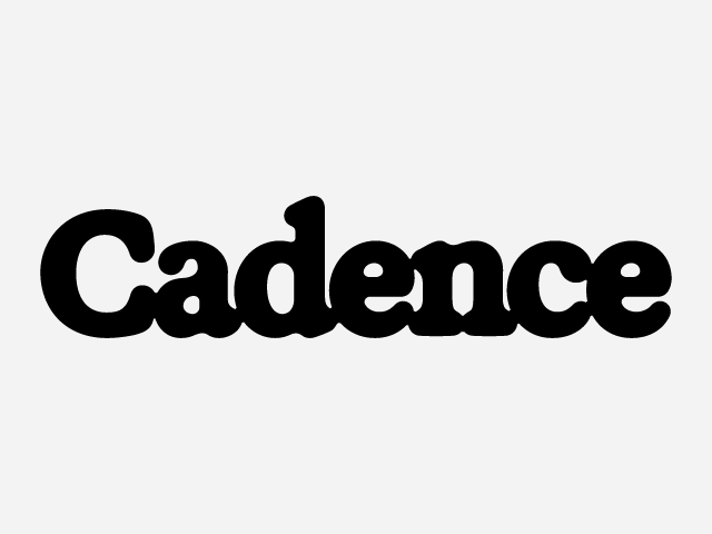 The word 'Cadence' in bold black letters on a white background.