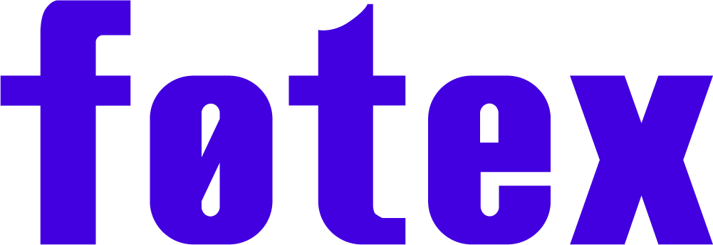 The word 'foetex' in large, bold, purple letters on a transparent background.
