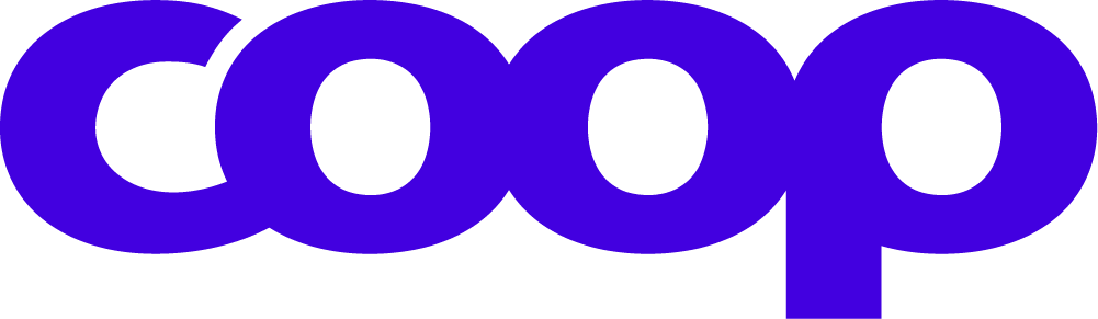 Large blue logo spelling 'co-op' in lowercase with a stylized 'p' that extends below the other letters.