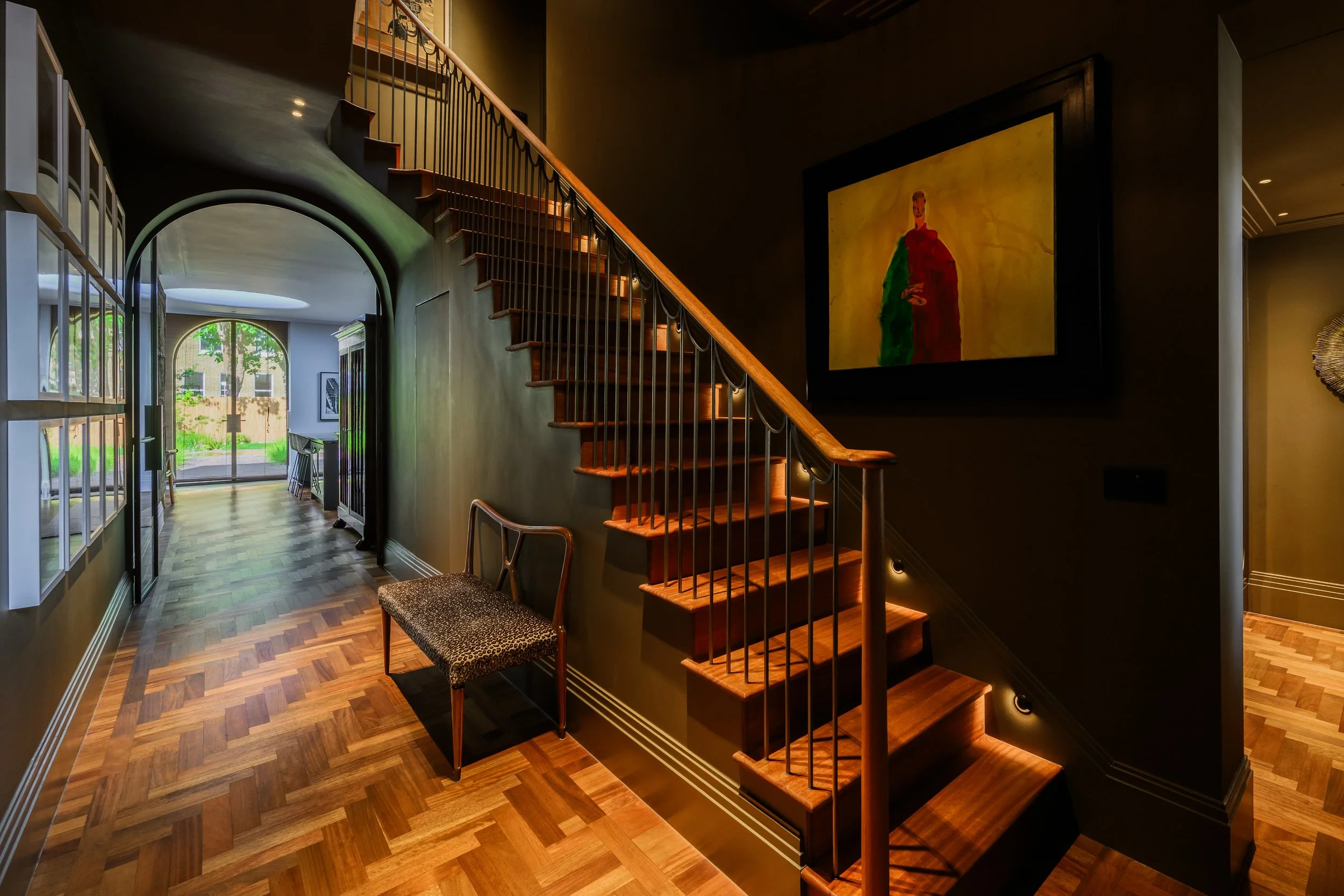 Interior view of hall and staircase at Maida Vale 2