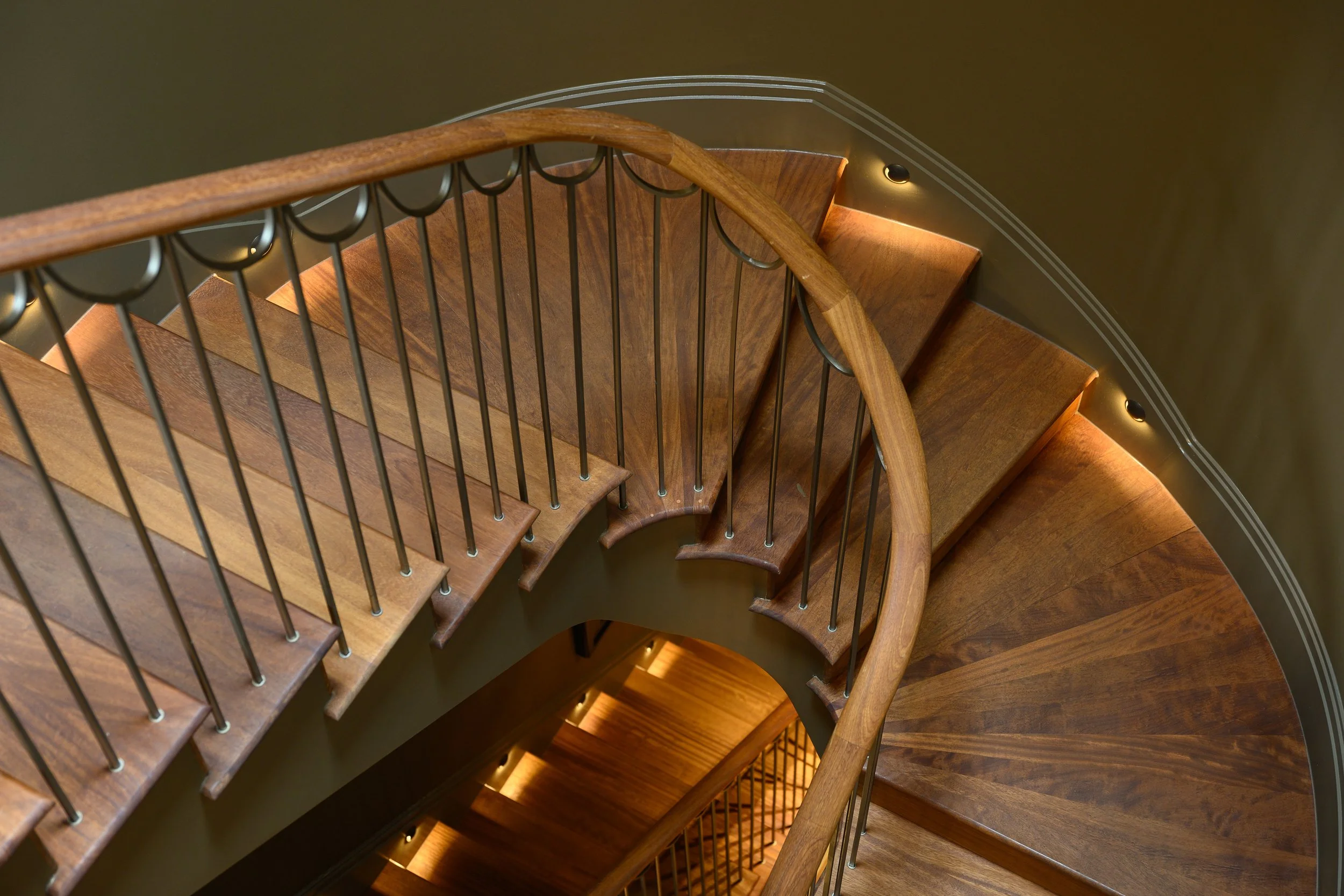 Interior view of spiral staircase at Maida Vale 2