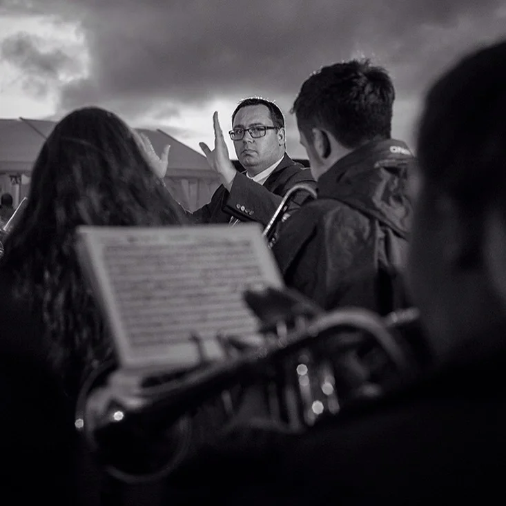 Boarshurst Silver Band Musical Director James Garlick. June 2015
