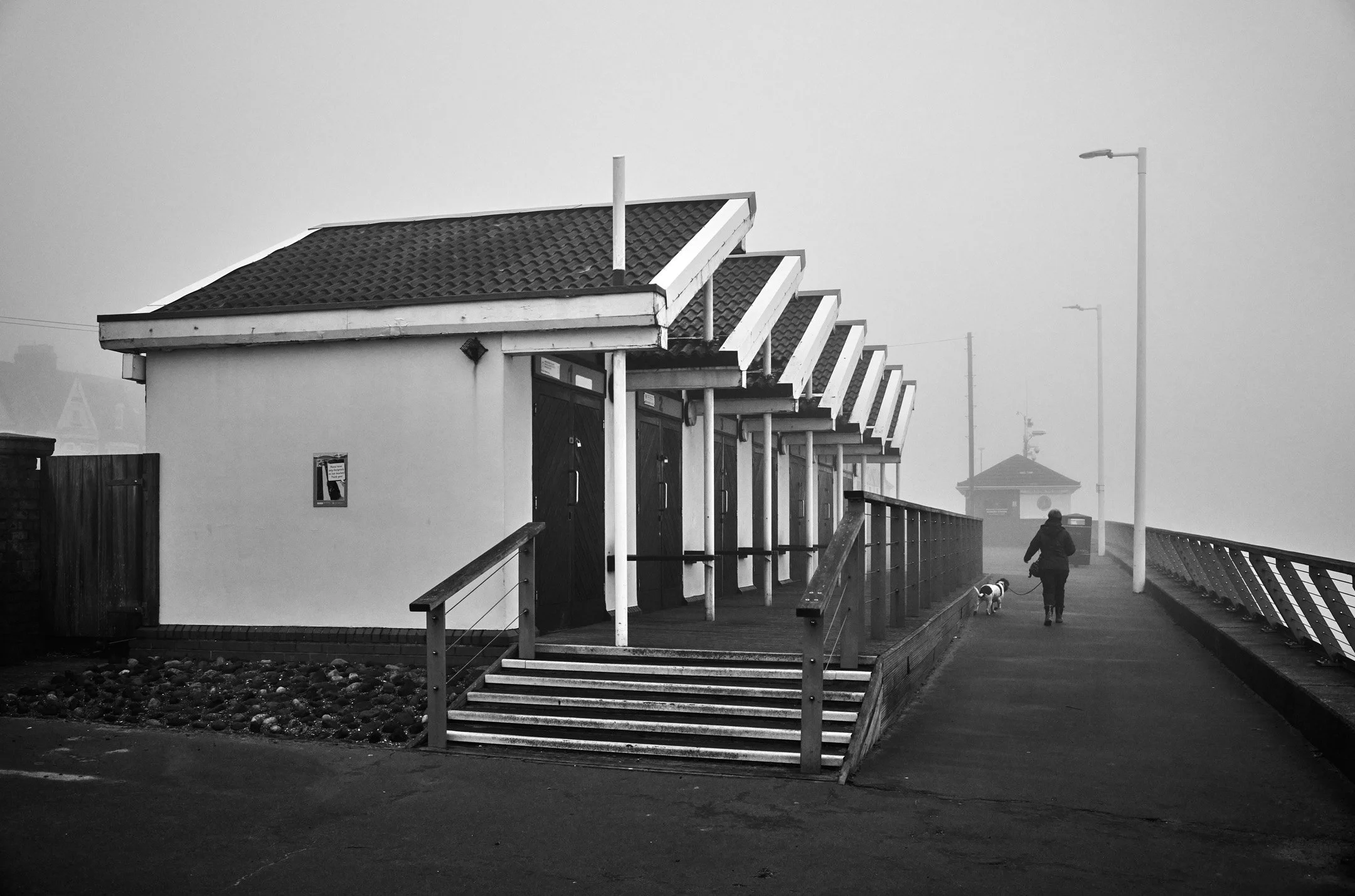 Sea Fret and Beach Huts.
