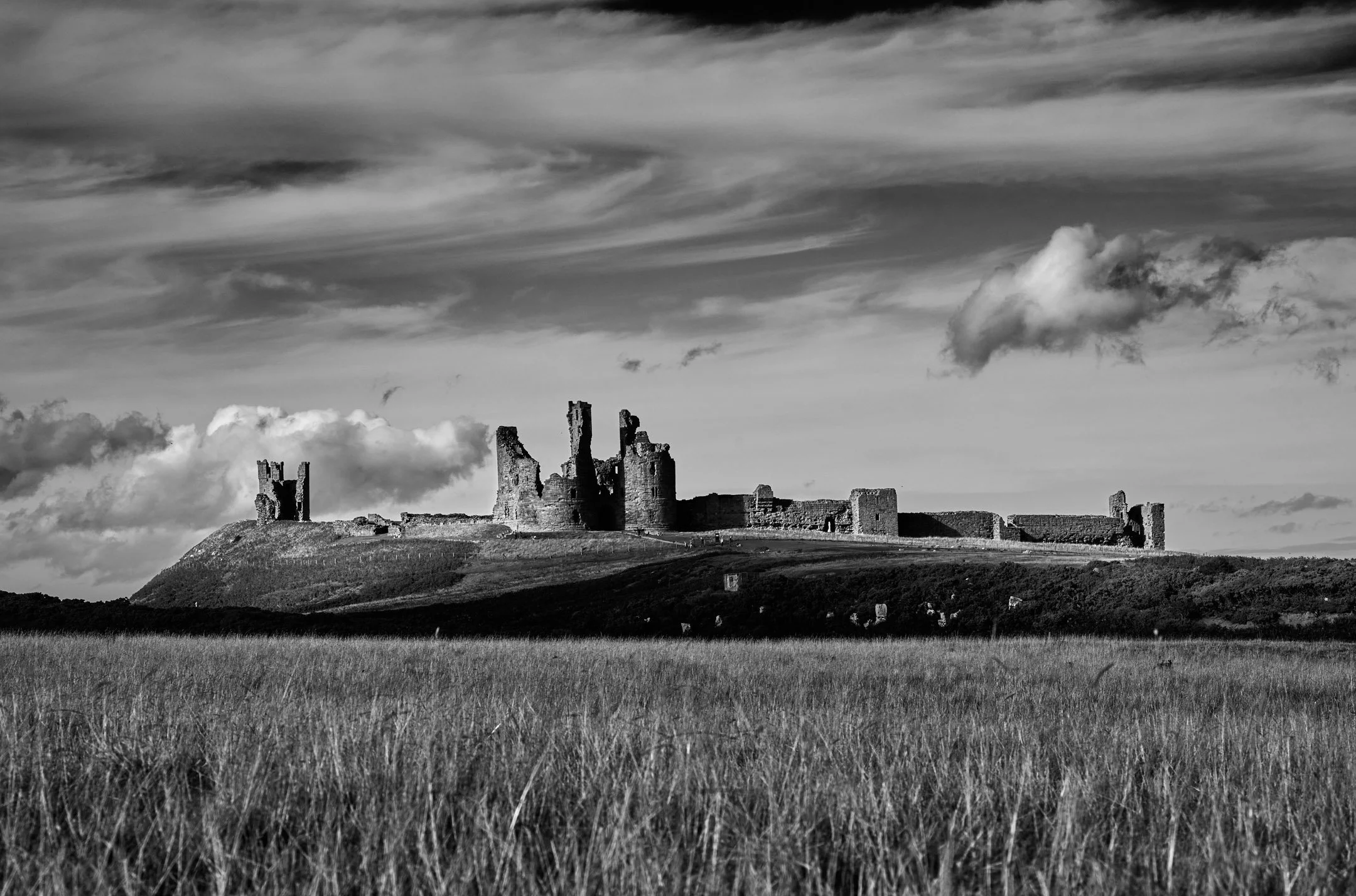 Bamburgh Castle in Mono.
