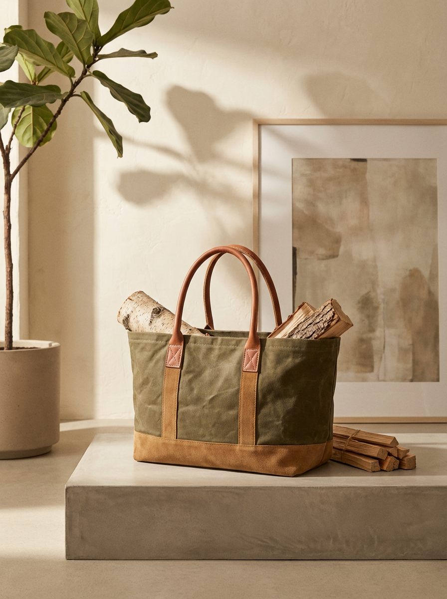 Suede Log Tote