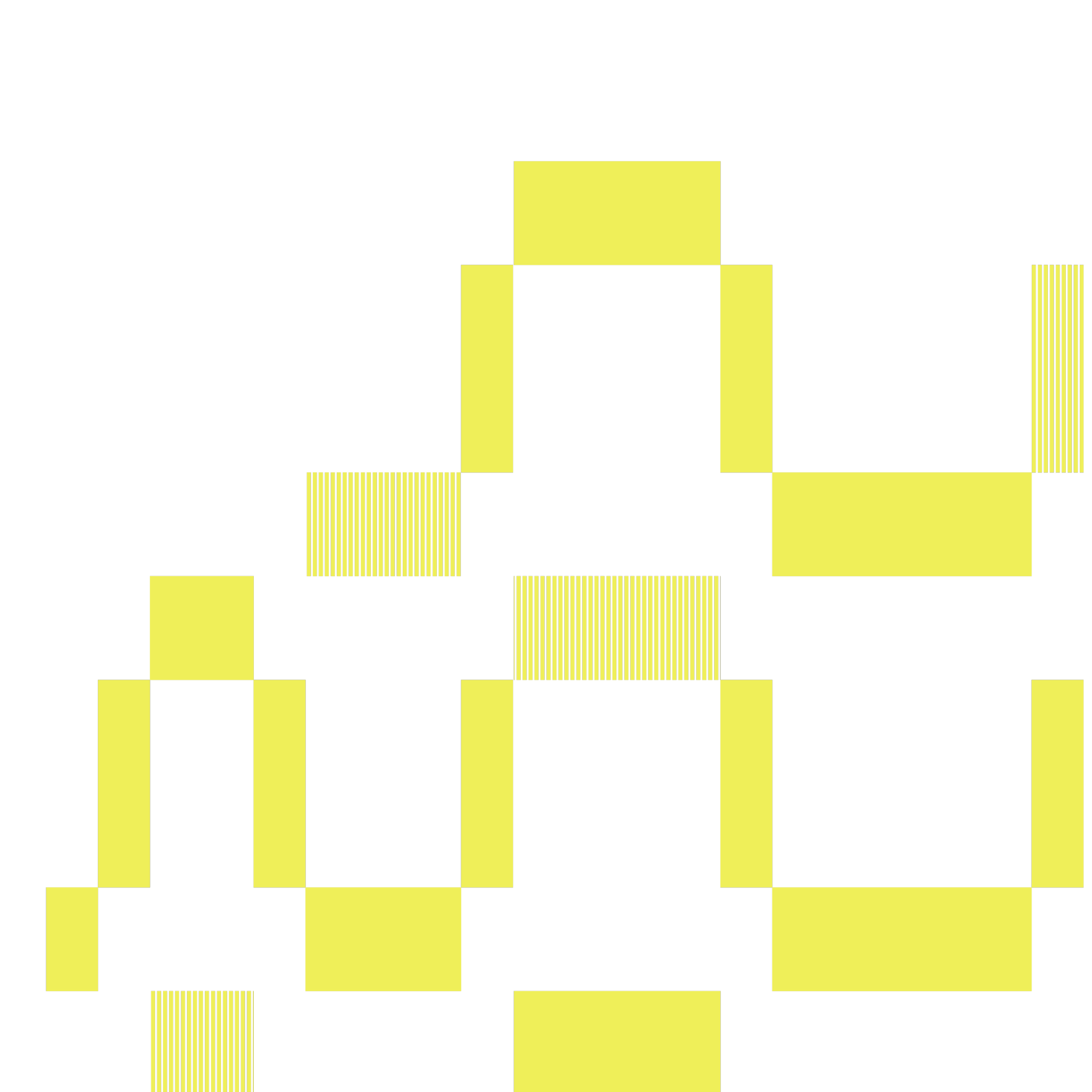 Digital artwork featuring a pixelated yellow humanoid figure on a black background with yellow-striped vertical patterns on the right side.