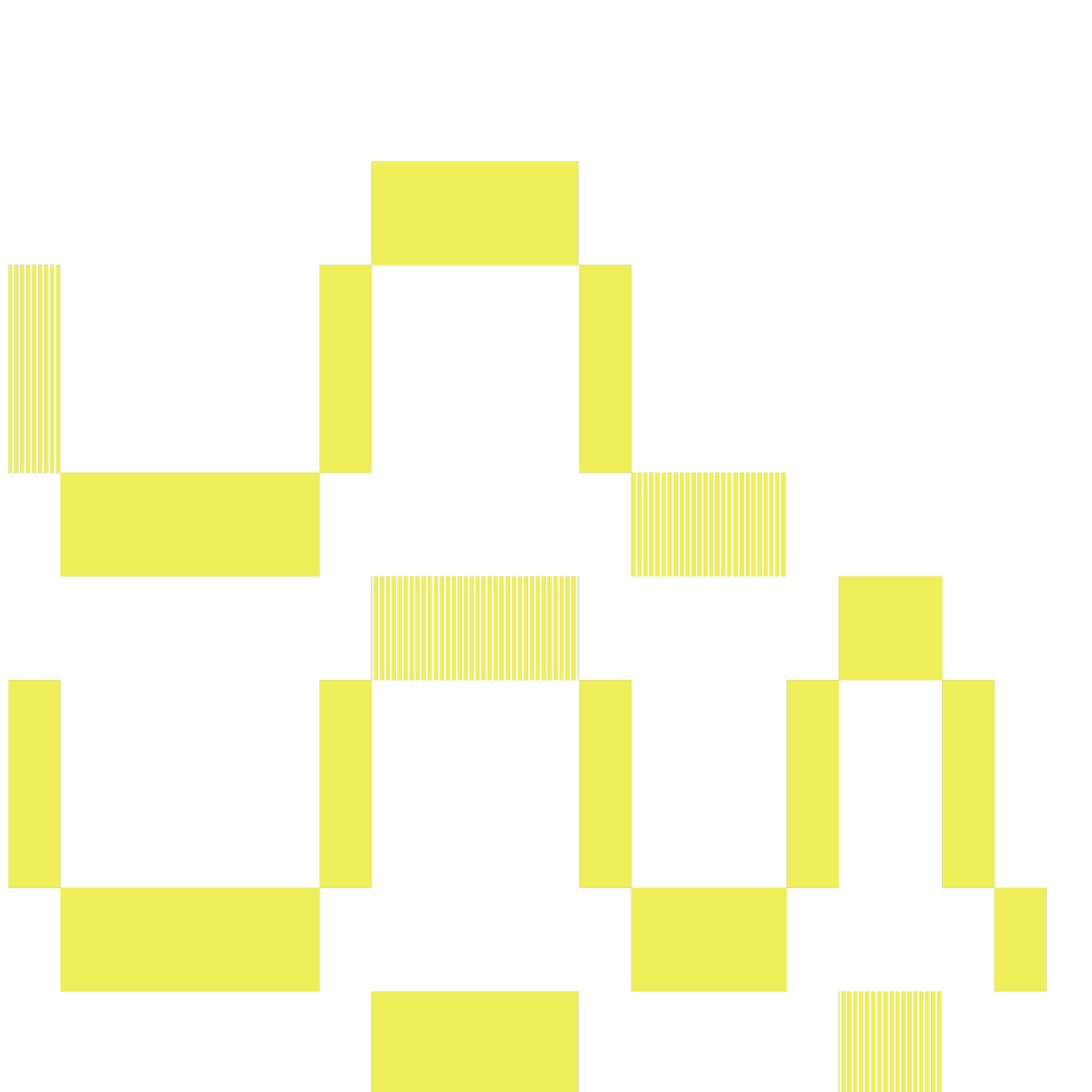 Abstract digital art featuring yellow and black squares and lines on a black background.