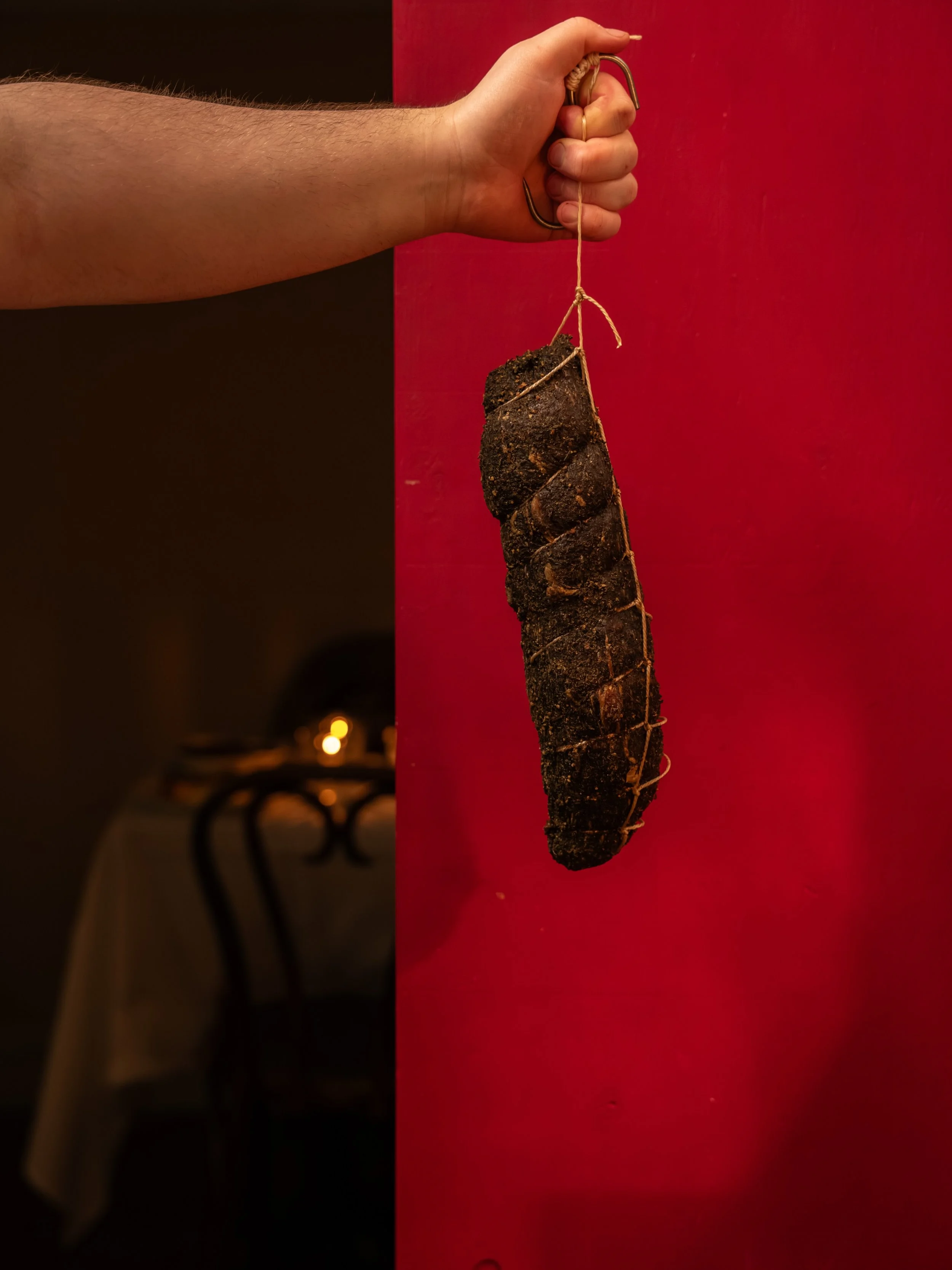 Did you know we make our own charcuterie? 

Pictured here is our house cured Wagyu bresaola. We start with a 9 score, season it with black pepper, juniper and thyme, and slowly cure it until it&rsquo;s deliciously salty with a buttery texture.

Get y