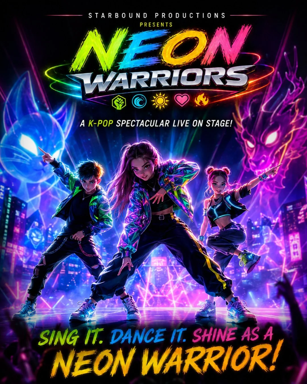 Neon Warriors K-pop live show at HOTA Gold Coast, 24–25 January 2027.