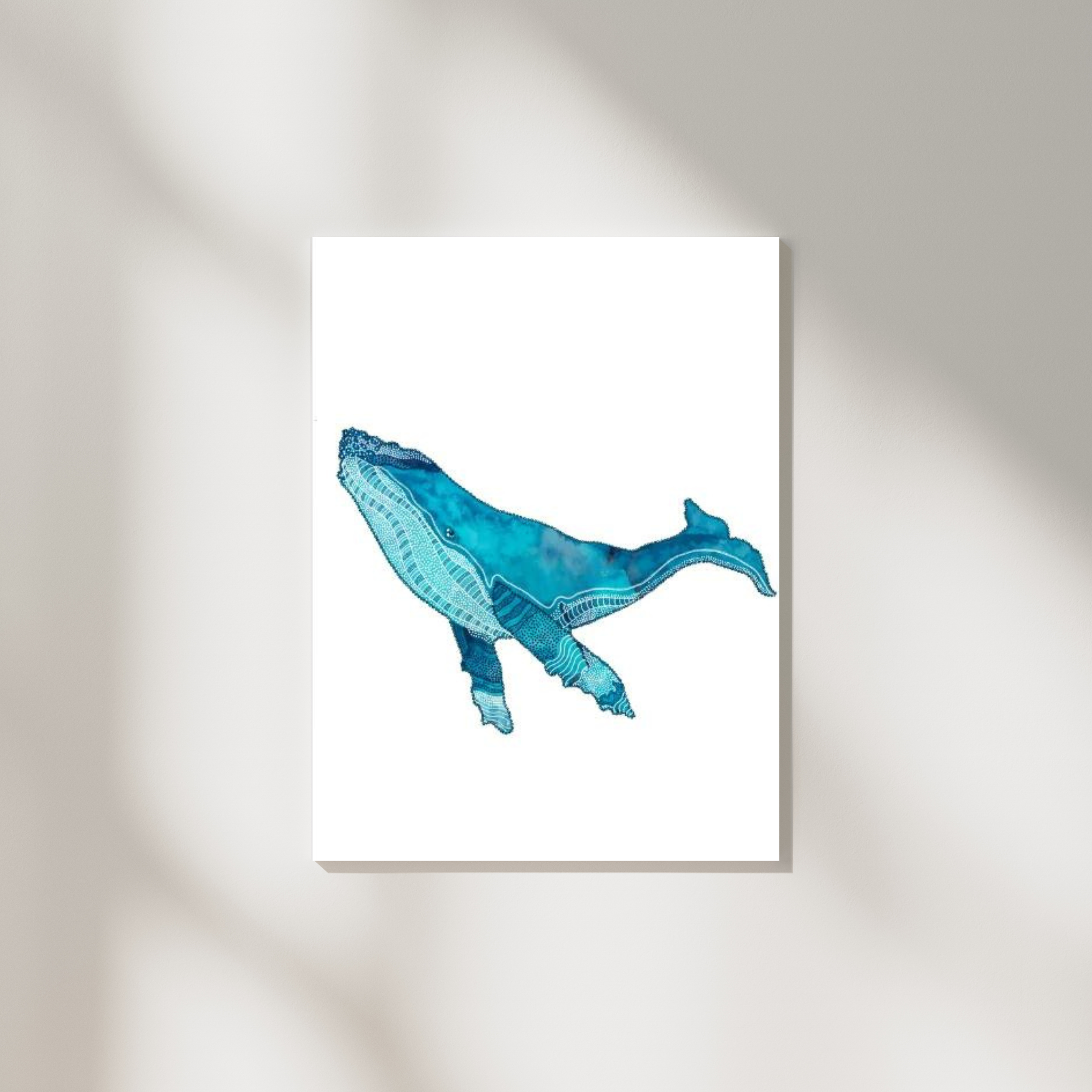 Deep Blue Whale Print