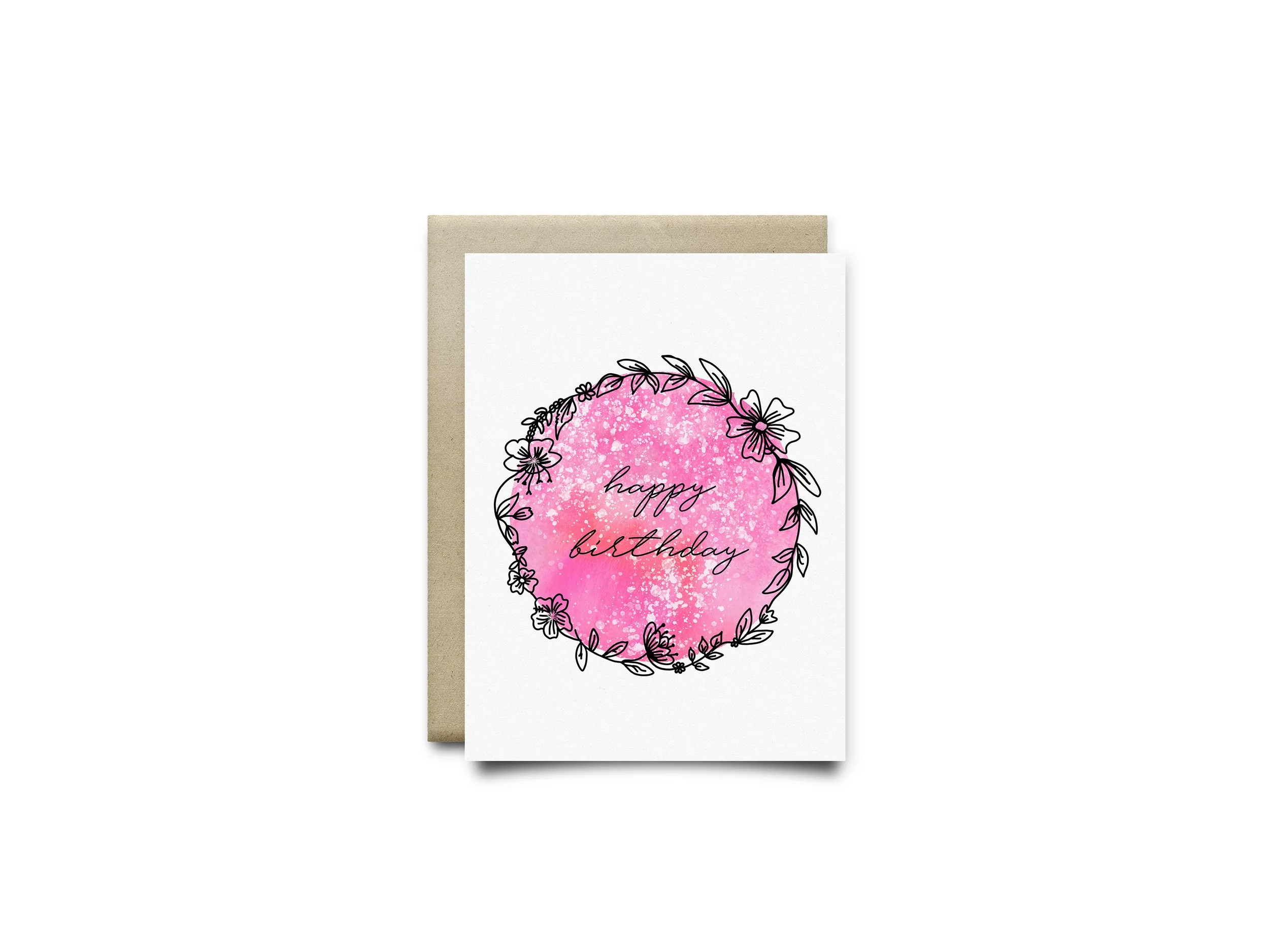 Pink Happy Birthday Greeting Card
