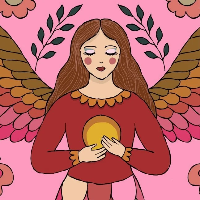 Setting a few feelings aside for now. There&rsquo;s work to be done. 💛 #art #folkart #illustration #fresco #digitalart