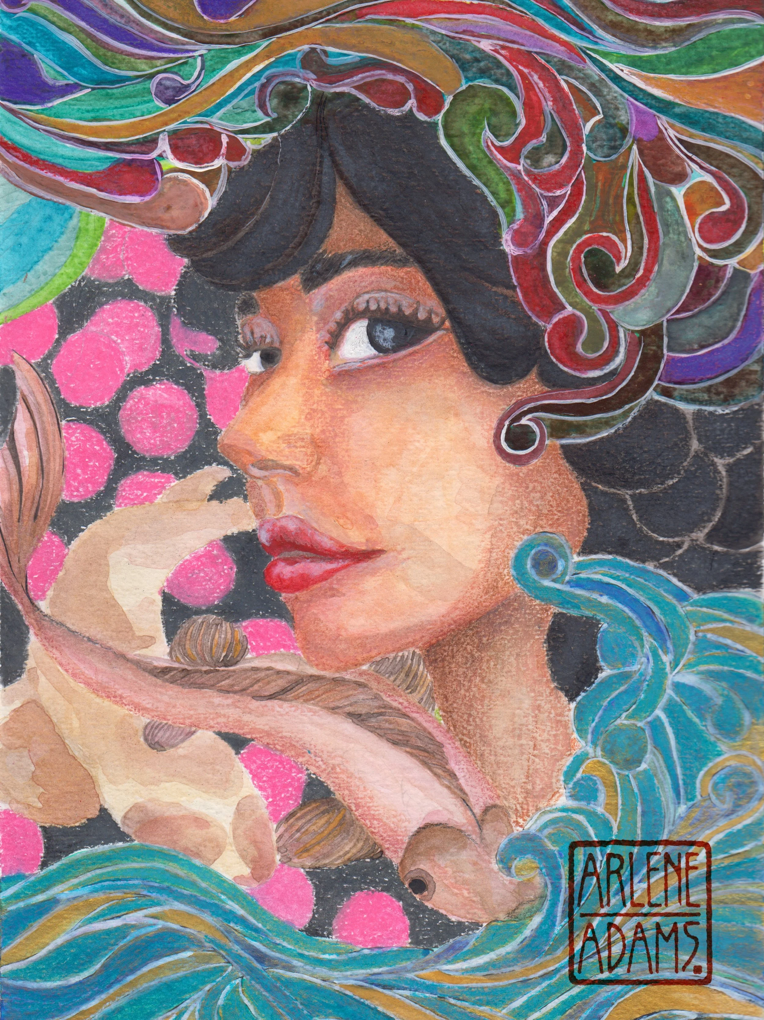 Undertow - Ocean current, unseen emotional pull. #art #mixedmedia