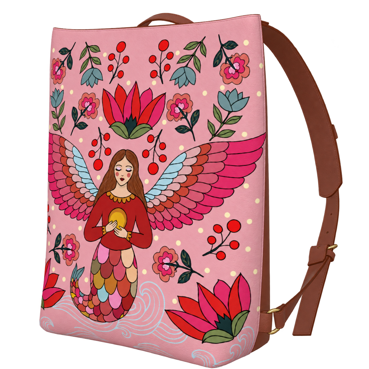 Angel Mermaid Backpack Brown 2.png