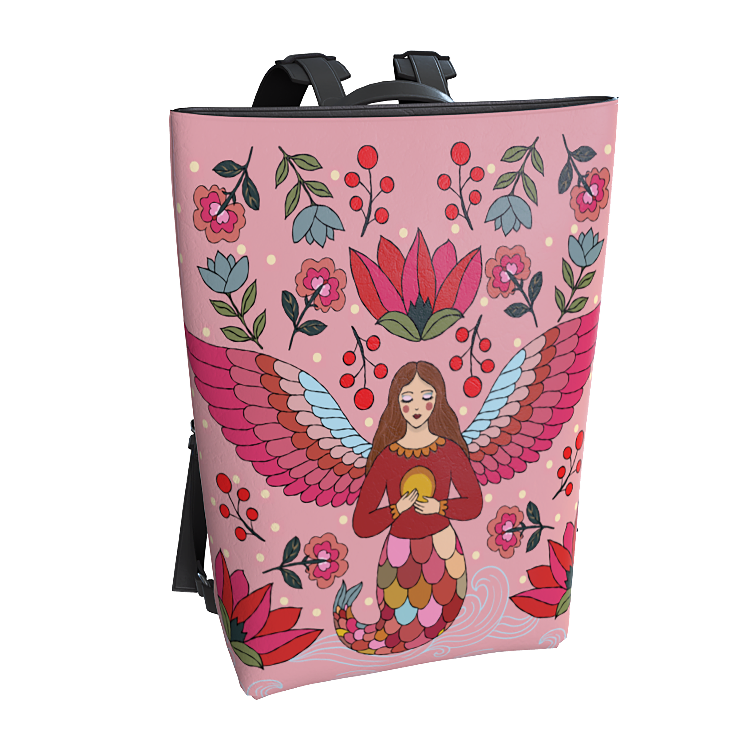 Angel Mermaid Backpack Black 3.png