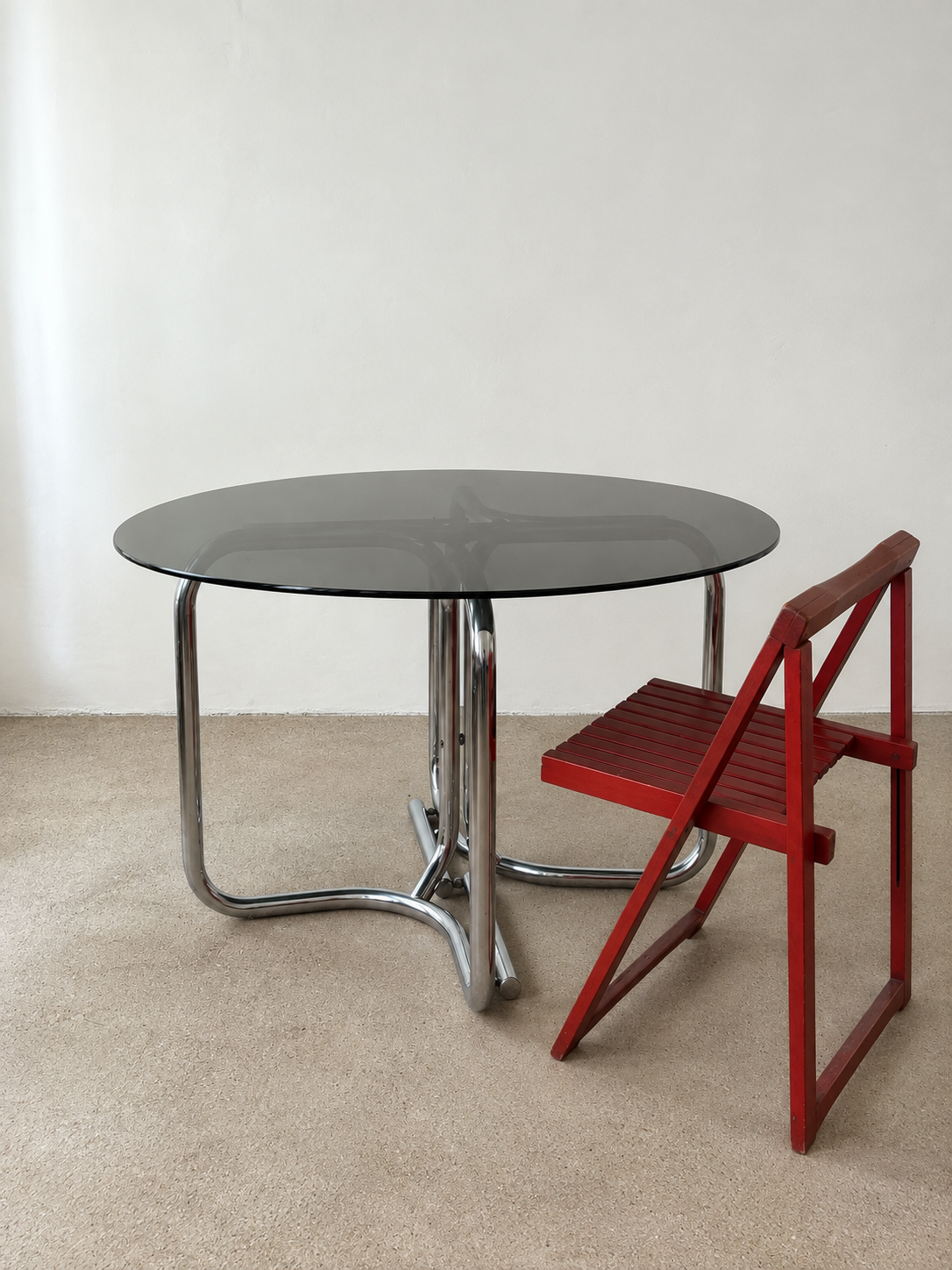 Chome + Smoked Glass Dining Table - 780€