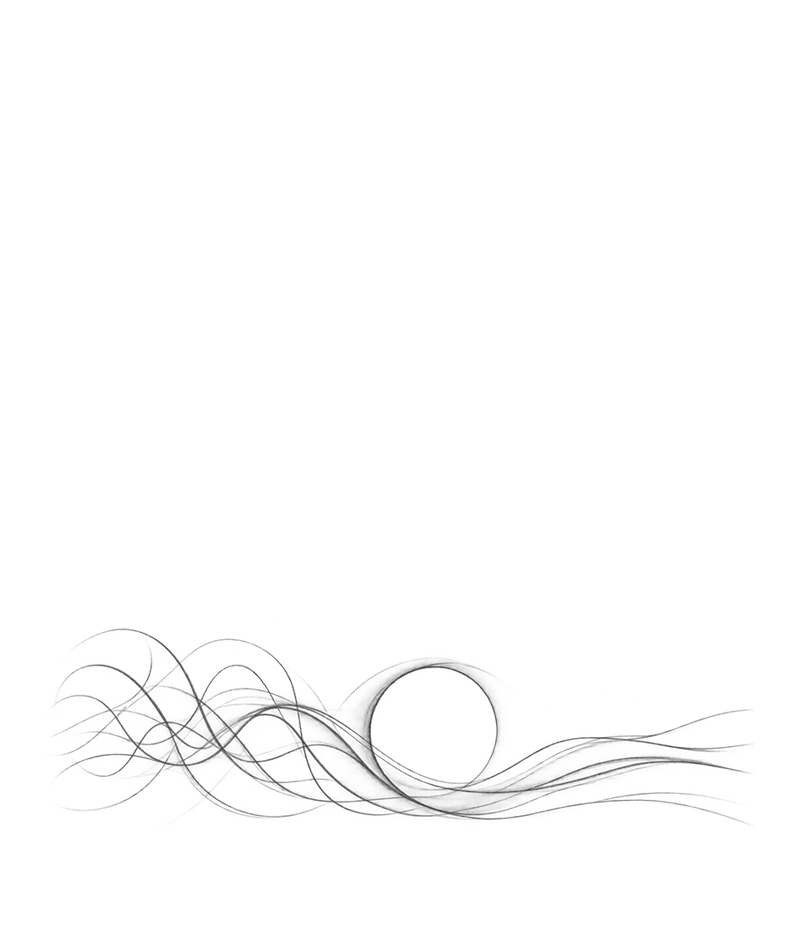 Pencil sketch styled image of patterns with a circular element.