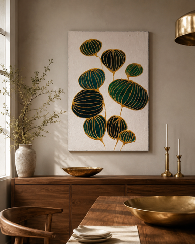 Gilded Pods - Green & Gold