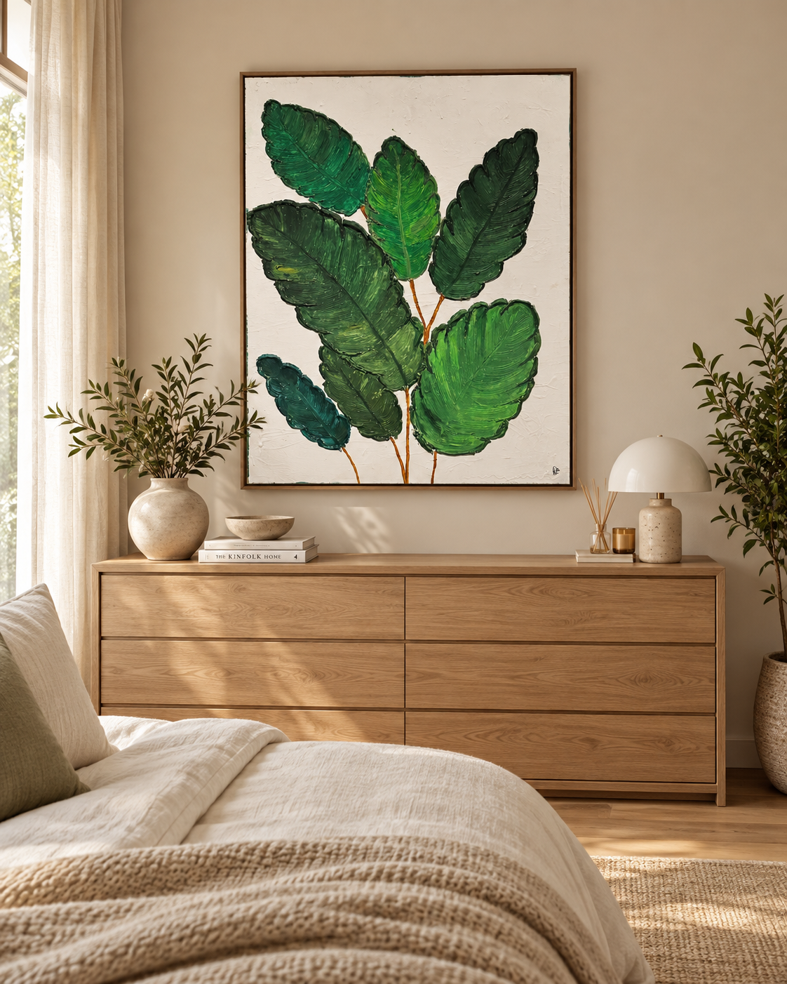 Botanical Canopy — Textured Green Leaf Art