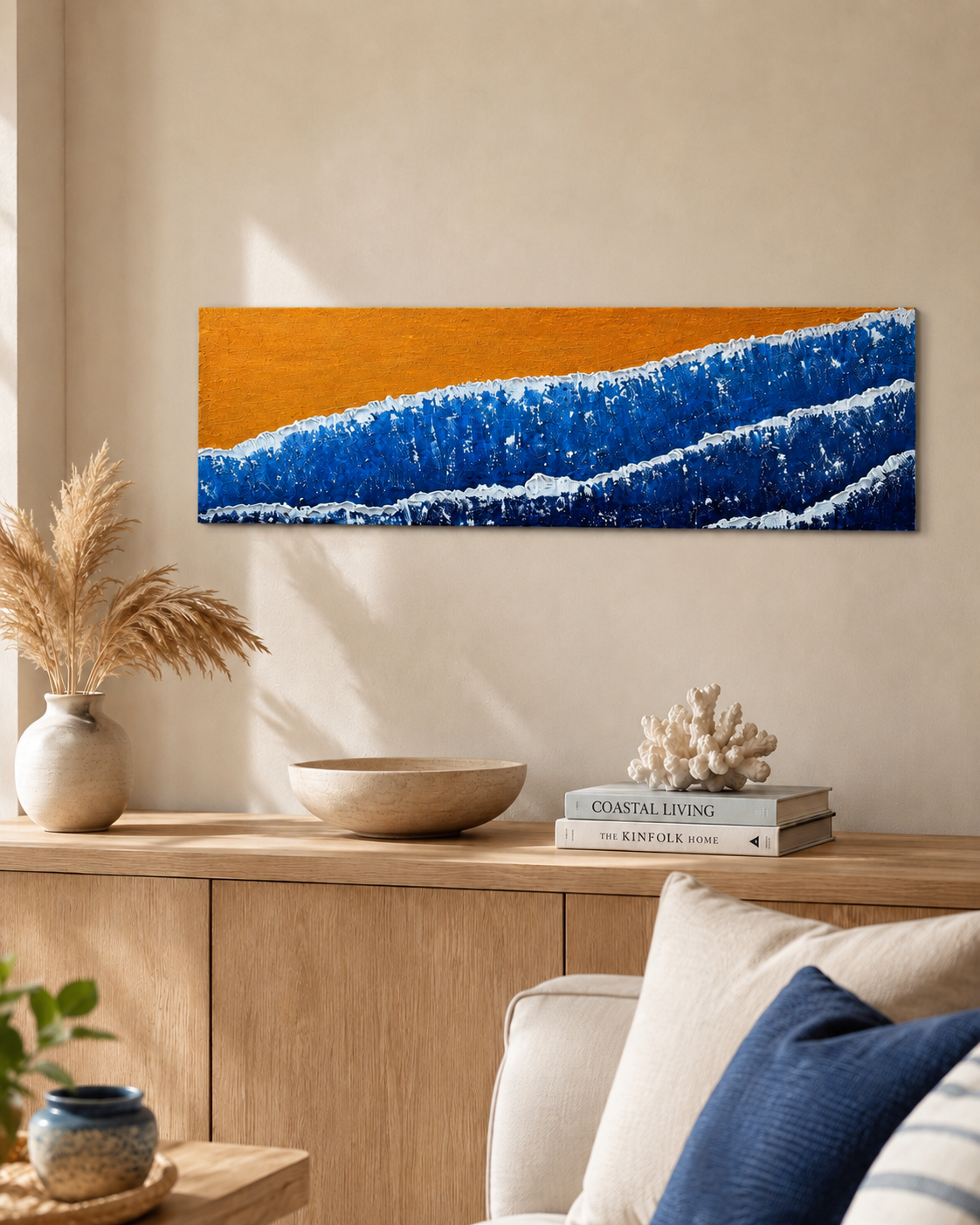 Blue Ocean-  Textured Coastal Painting