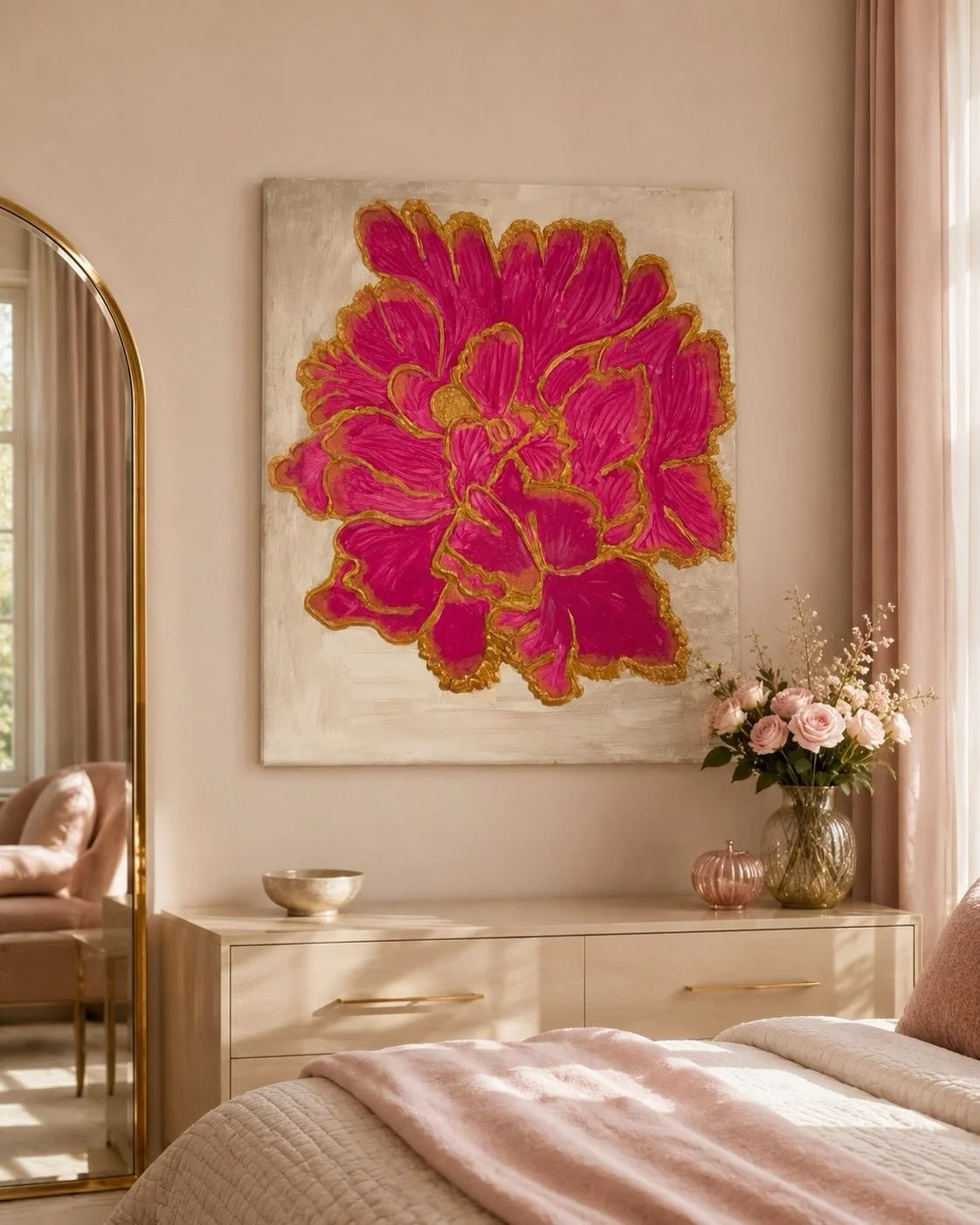 Pink Peony — Sculptural Floral Art