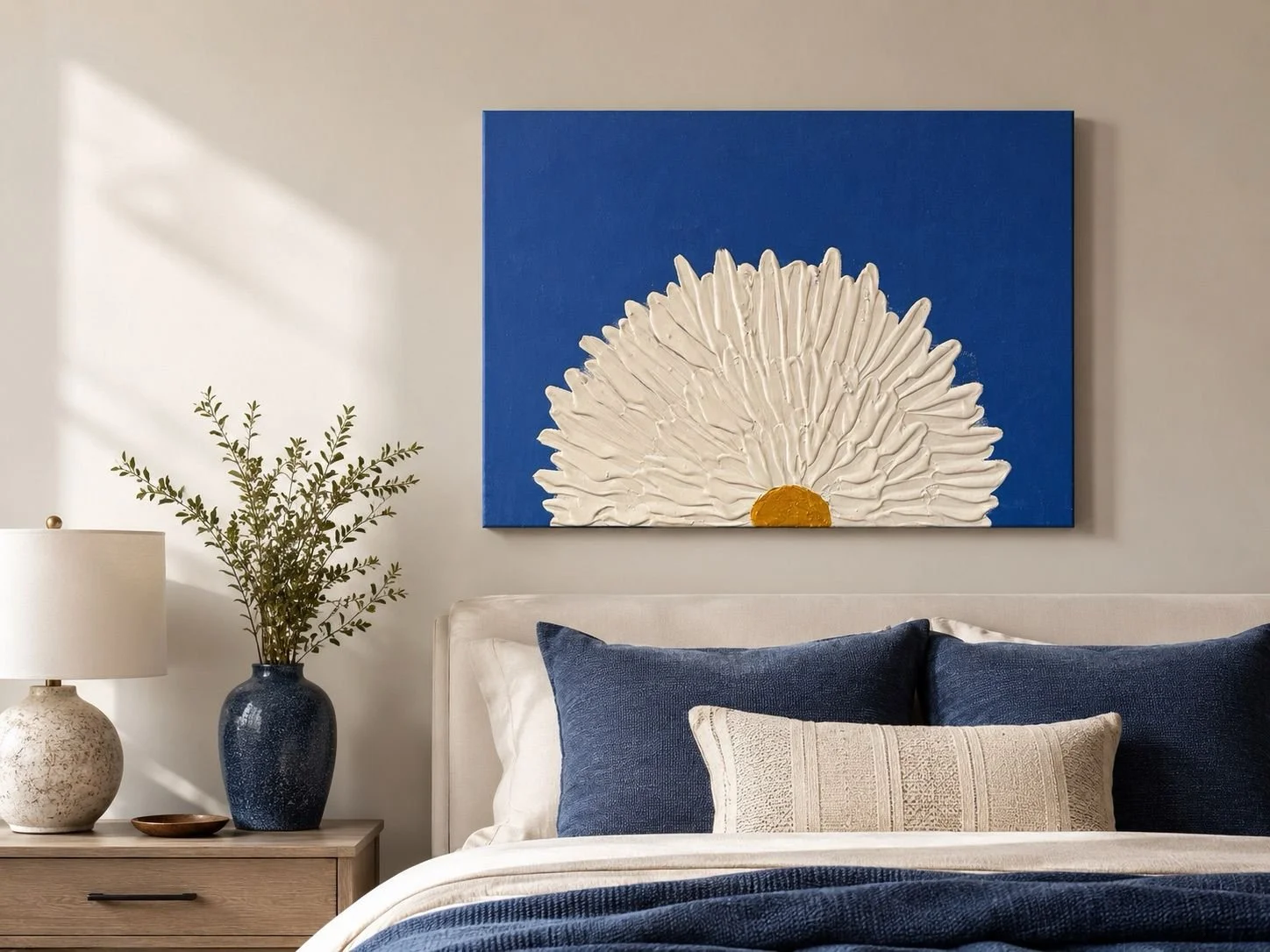 Cobalt Daisy — Sculptural Floral Art