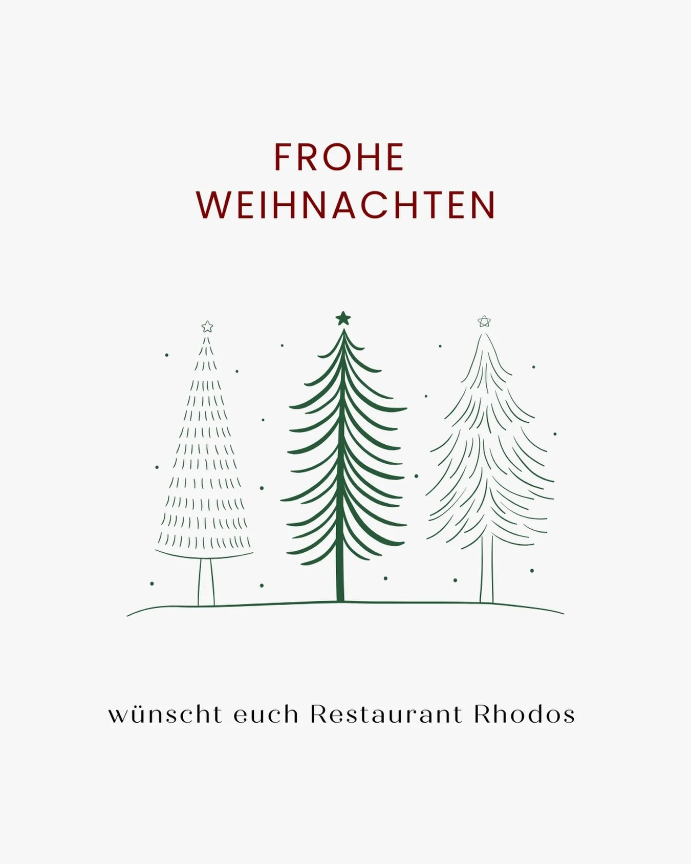 Das gesamte Team w&uuml;nscht euch&hellip;

Frohe Weihnachten 
eine entspannte Zeit mit euren Liebsten
gutes Essen, grandiosen Wein 
&amp; ganz viel Freude! 

#weihnachten #restaurantrhodosbreuberg #greekrestaurant #merrychristmas #kalaxristougenna
