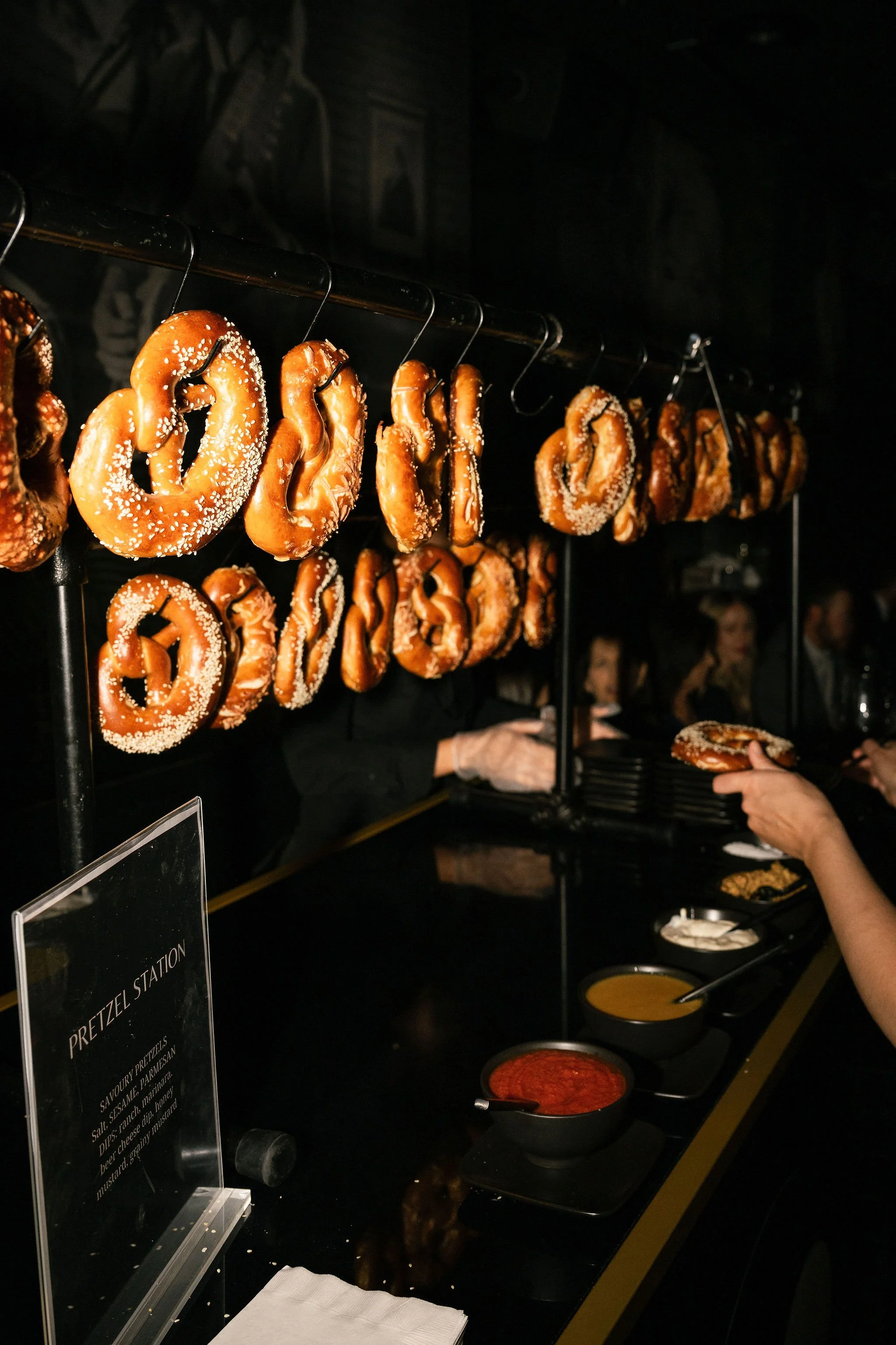 Food station at Toronto wedding at El Mocambo