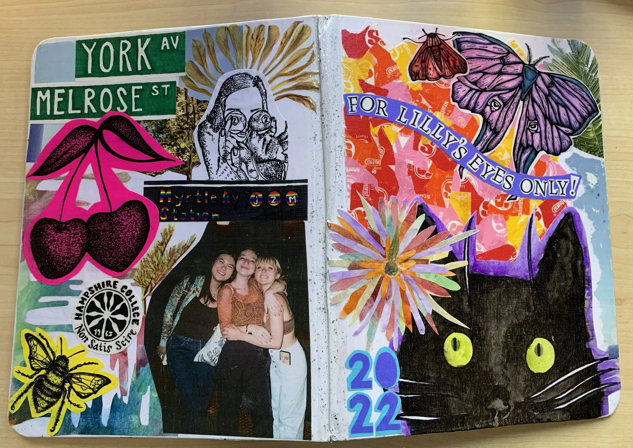 Ink, marker, water color, collage