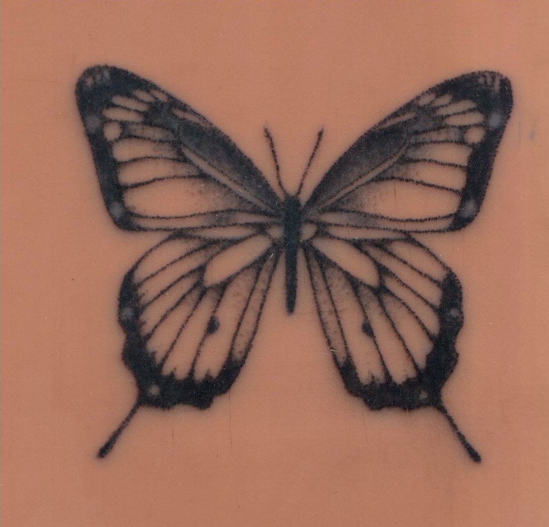 Hand poke on fake skin