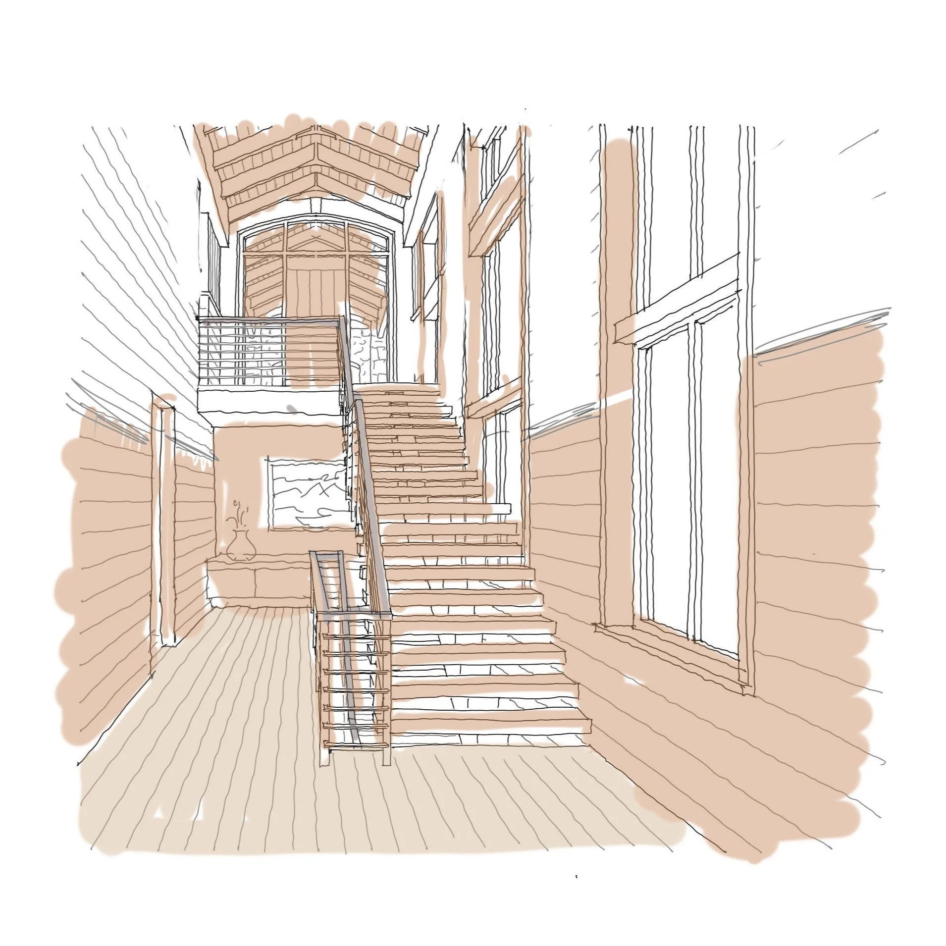 Marcus&rsquo;s sketch of Compass Point provides a sense of atmosphere, proportion and palette.