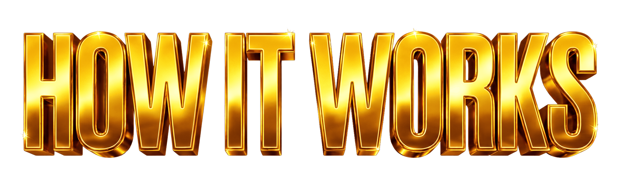 Golden 3D text reading 'HOTELT WOKS' with sparkling highlights on a black background.
